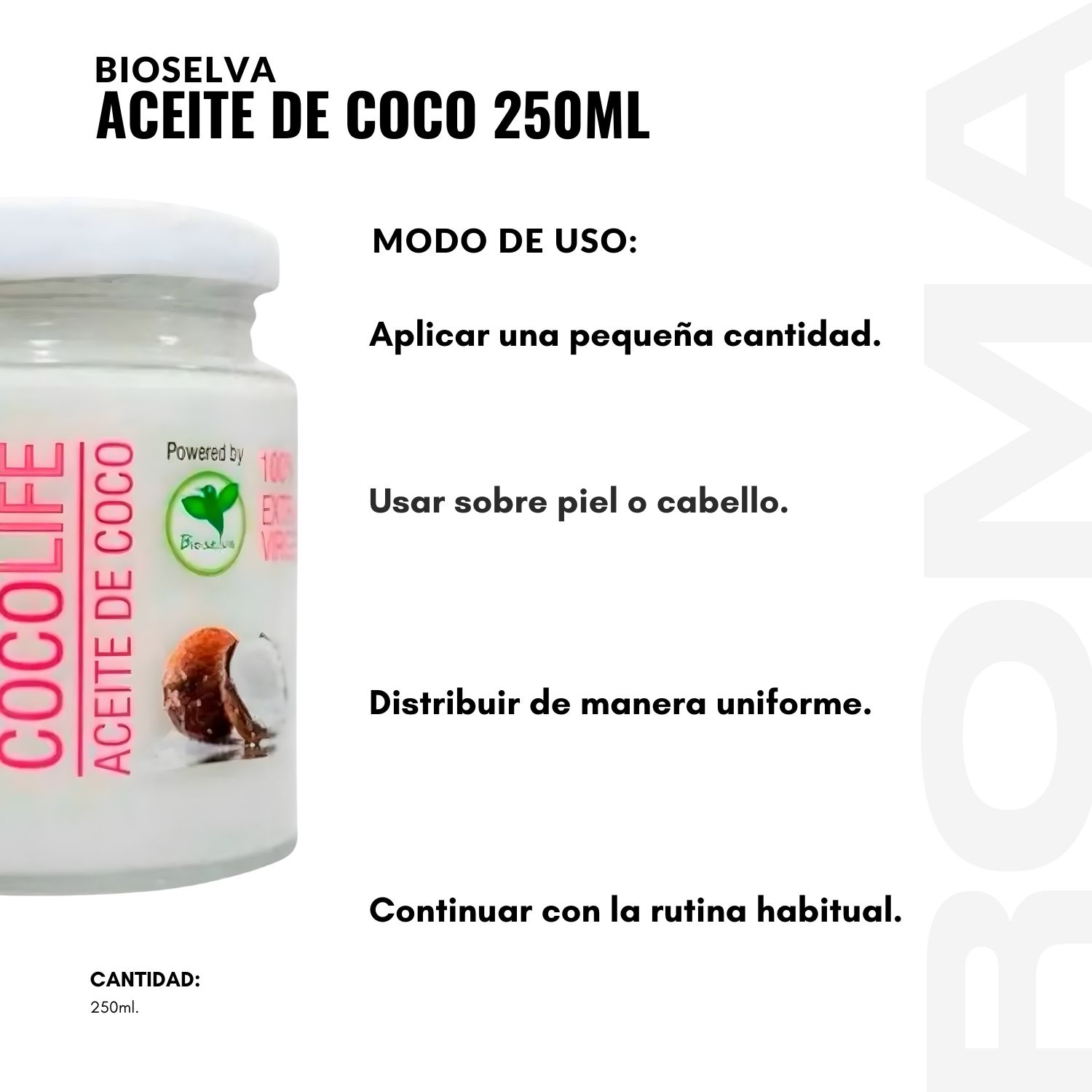 PACK 2 ACEITE DE COCO 250ML BIOSELVA - 3