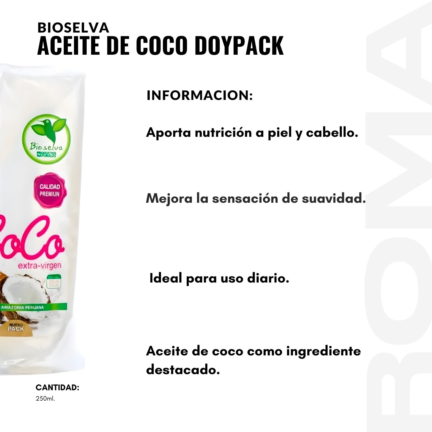 PACK 2 ACEITE DE COCO DOYPACK 250ML BIOSELVA - 2