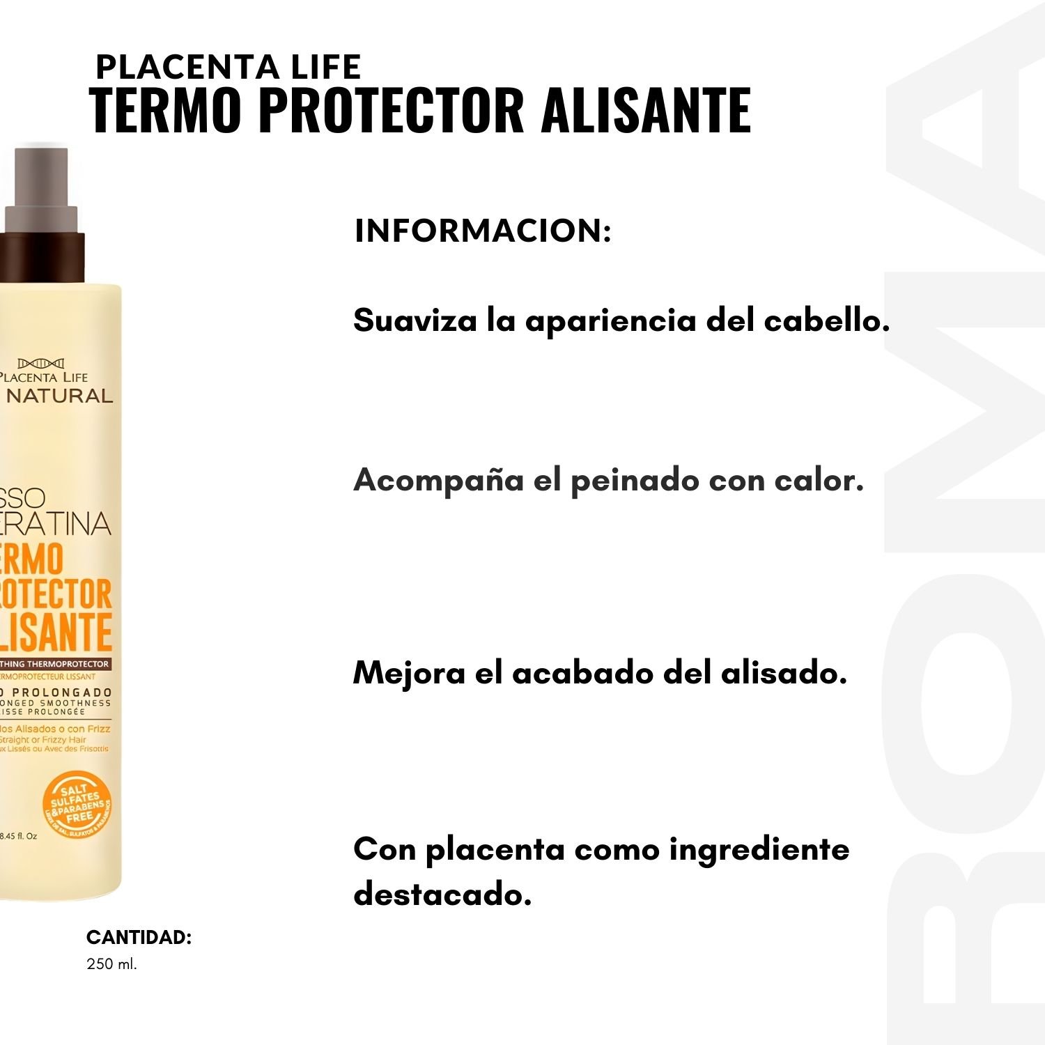 PACK 2 TERMO PROTECTOR ALISANTE 250ML PLACENTA LIFE - 2
