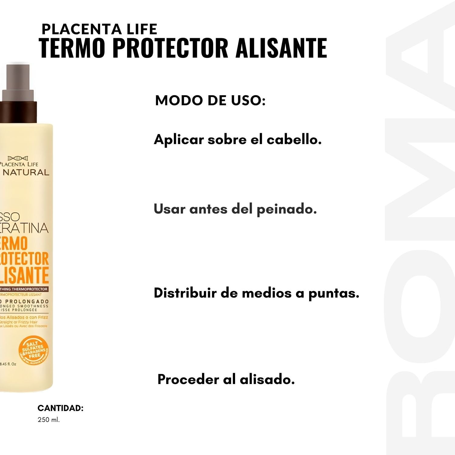 PACK 2 TERMO PROTECTOR ALISANTE 250ML PLACENTA LIFE - 3