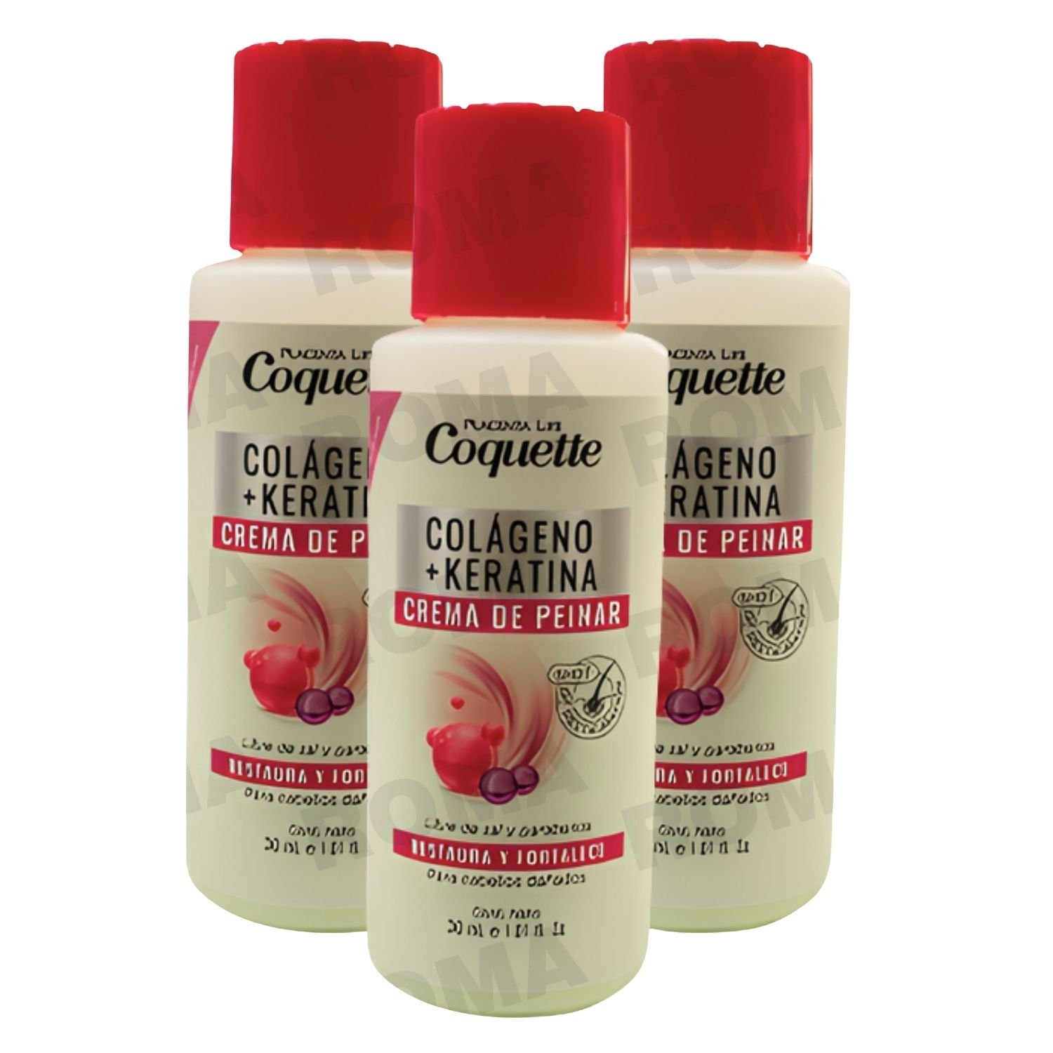 PACK 3 COQUETTE CREMA DE PEINAR COLAGENO 30ML PLACENTA LIFE - 1