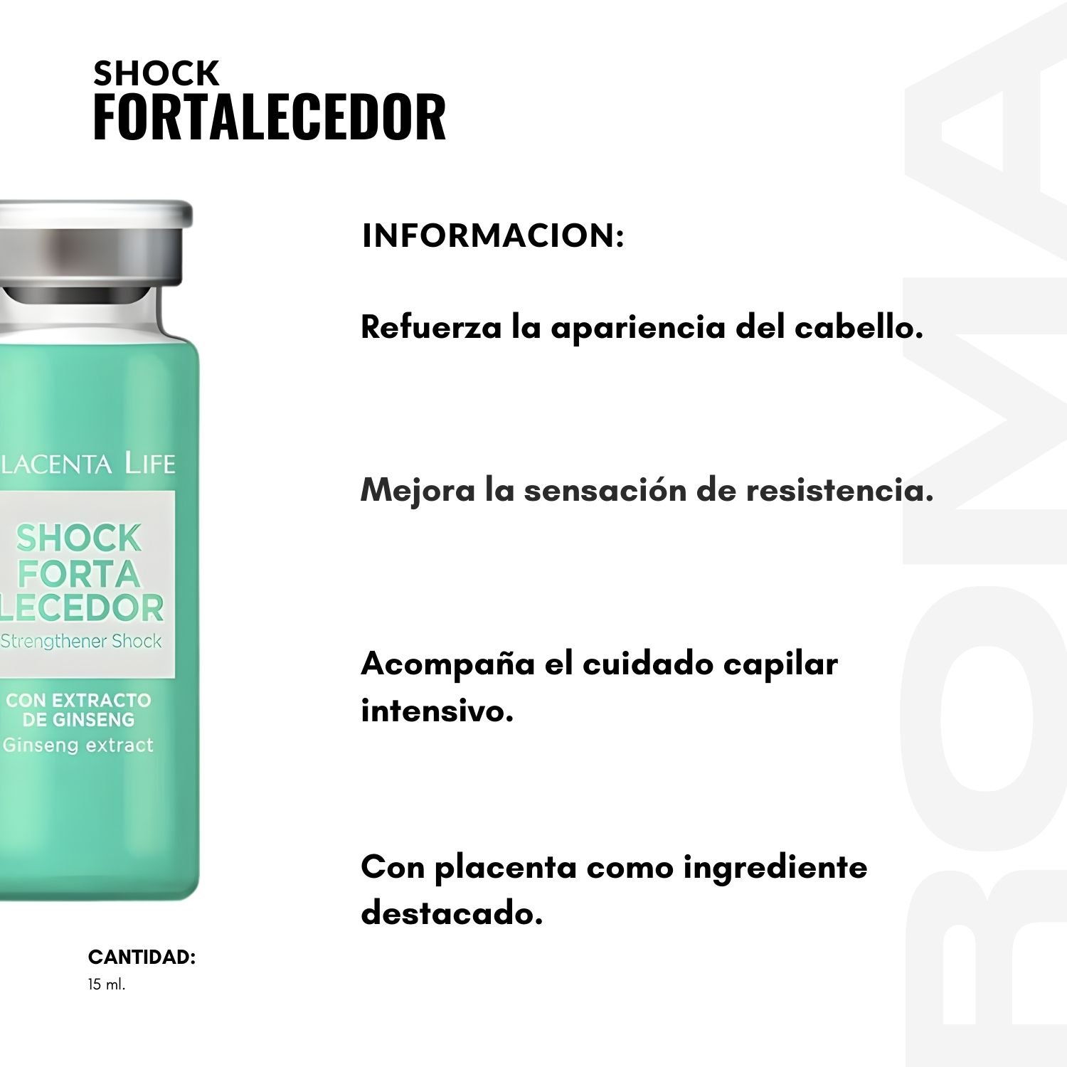 PACK 3 SHOCK FORTALECEDOR 15ML PLACENTA LIFE - 2