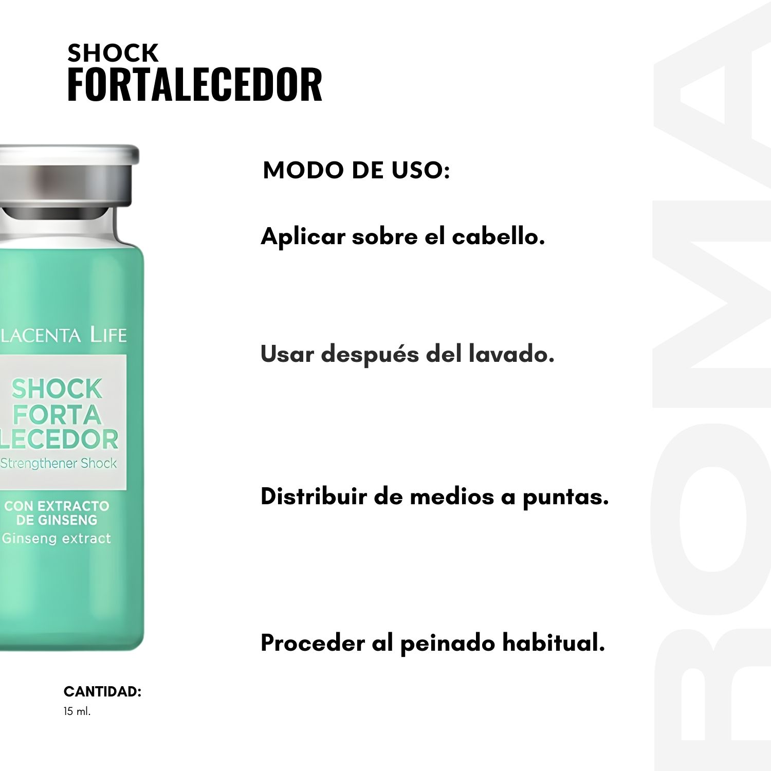 PACK 3 SHOCK FORTALECEDOR 15ML PLACENTA LIFE - 3