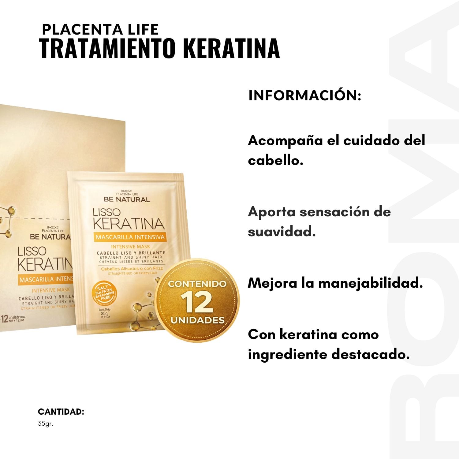 TRATAMIENTO LISSO KERATINA 50ML PLACENTA LIFE - 2