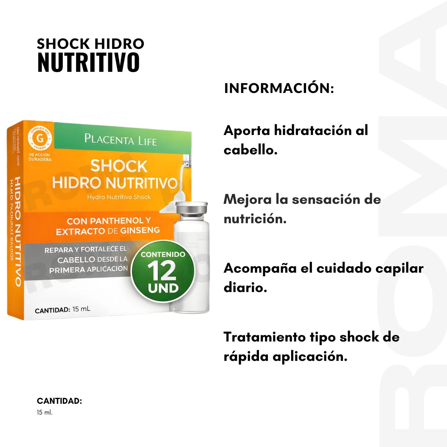SHOCK HIDRO NUTRITIVO 15ML PLACENTA LIFE - 2