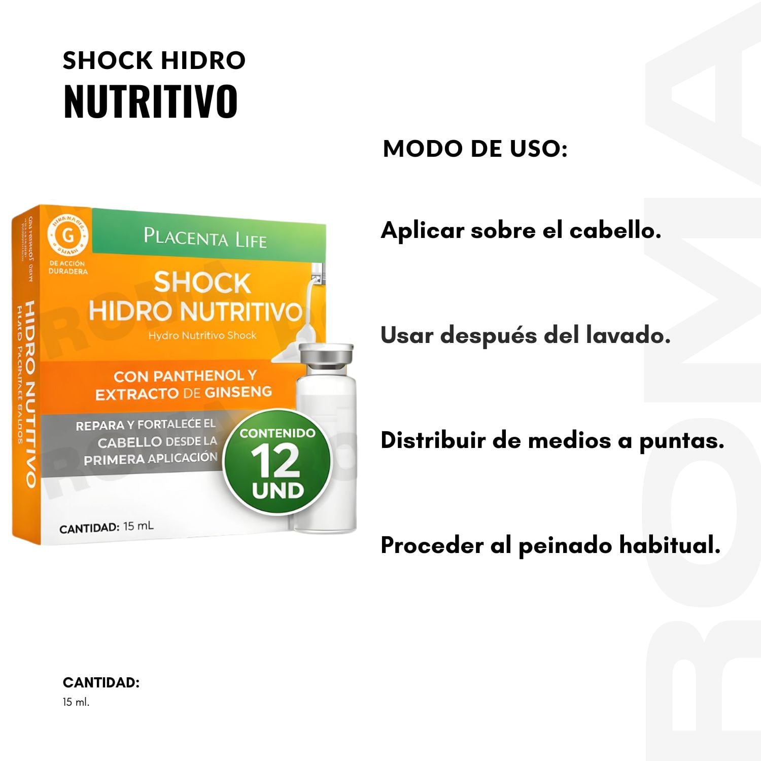 SHOCK HIDRO NUTRITIVO 15ML PLACENTA LIFE - 3