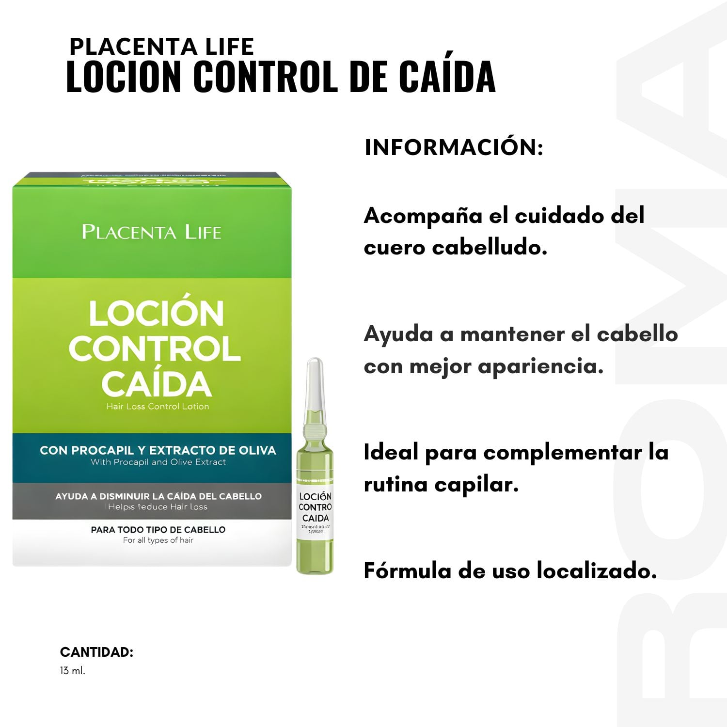 LOCION CONTROL DE CAIDA 13ML PLACENTA LIFE - 2