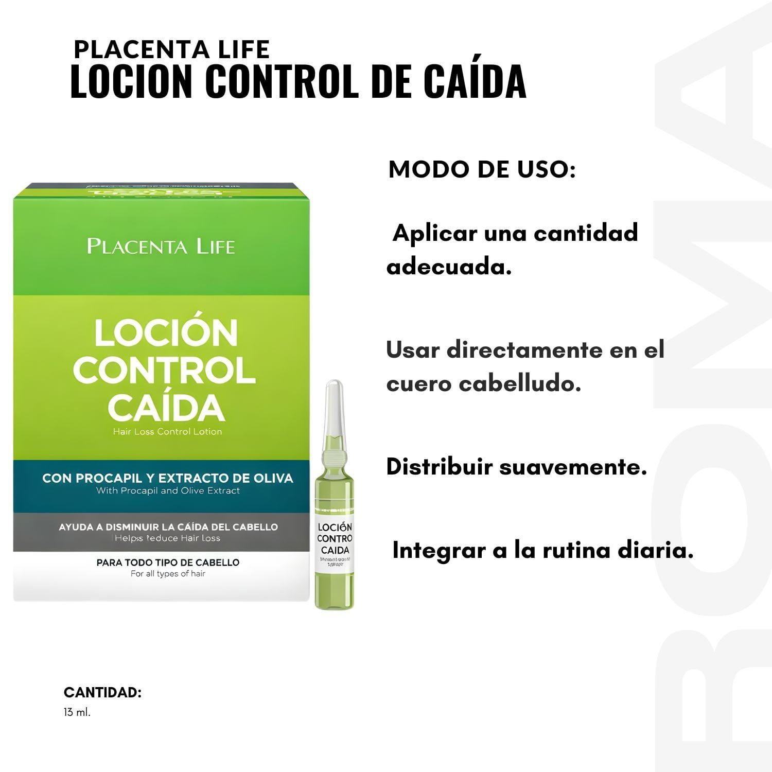 LOCION CONTROL DE CAIDA 13ML PLACENTA LIFE - 3