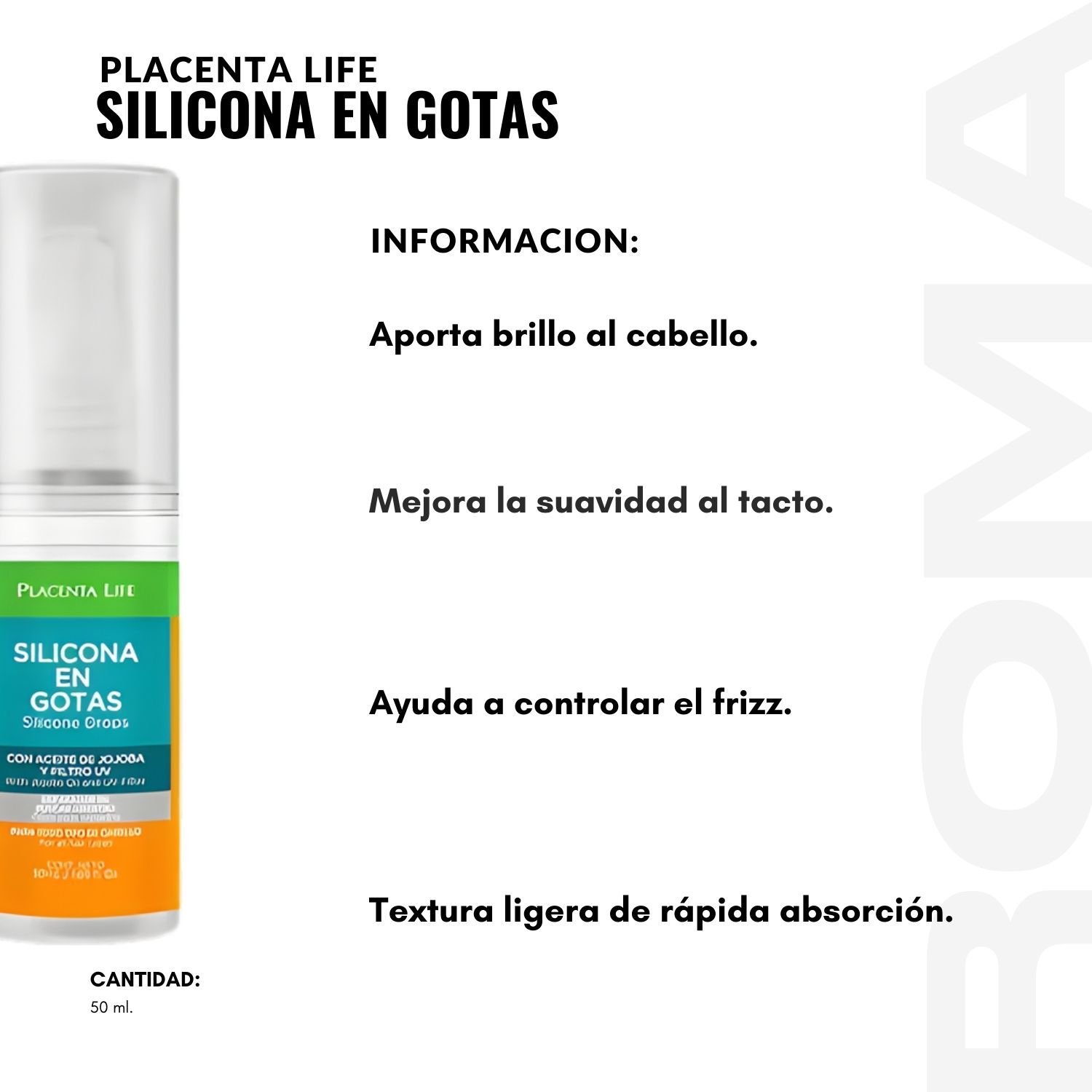 SILICONA EN GOTAS 50ML PLACENTA LIFE - 2