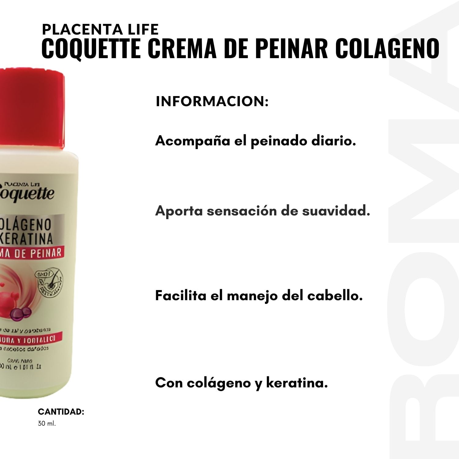 COQUETTE CREMA DE PEINAR COLAGENO 30ML PLACENTA LIFE - 2