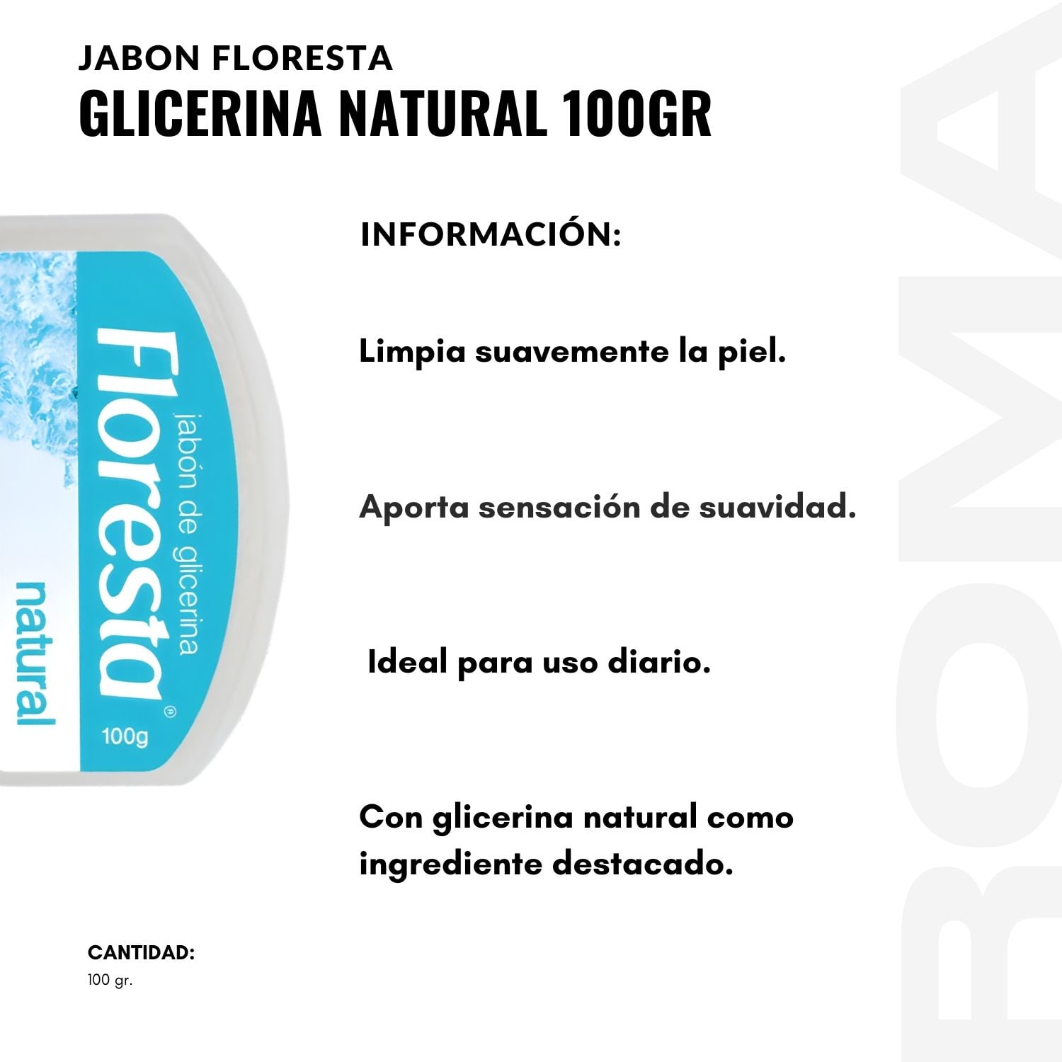 PACK 3 JABÓN CON GLICERINA NATURAL 100G FLORESTA - 2