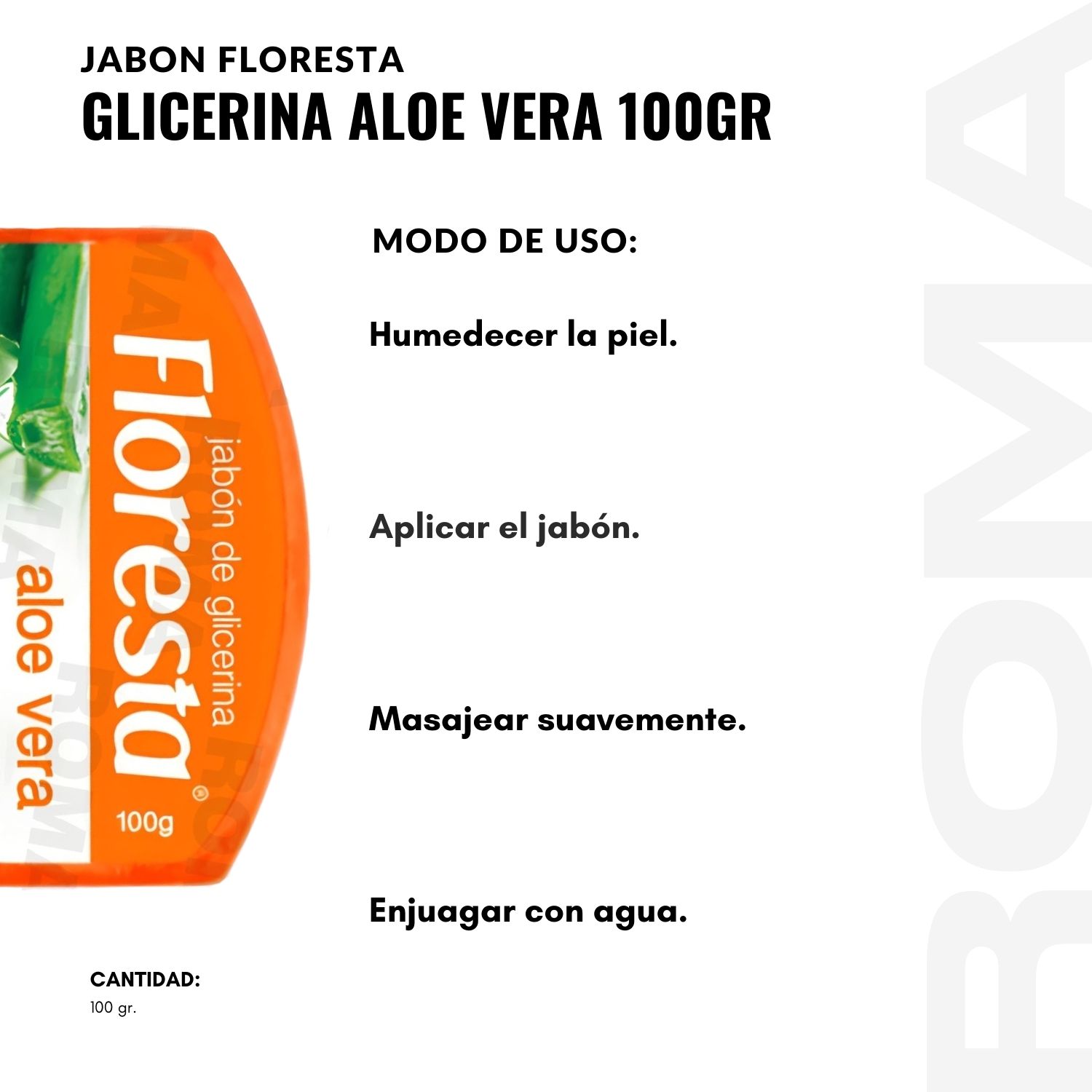 PACK 2 JABÓN CON GLICERINA ALOE VERA 100G FLORESTA - 3