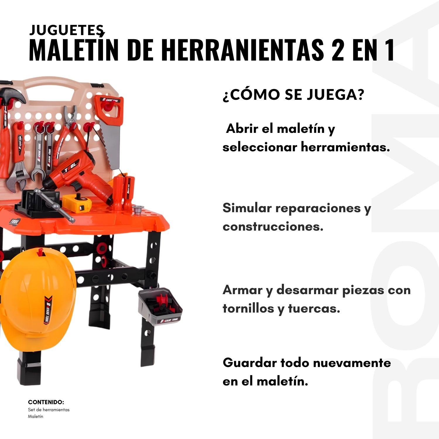 JUGUETE MALETÍN DE HERRAMIENTAS 2 EN 1 - 3