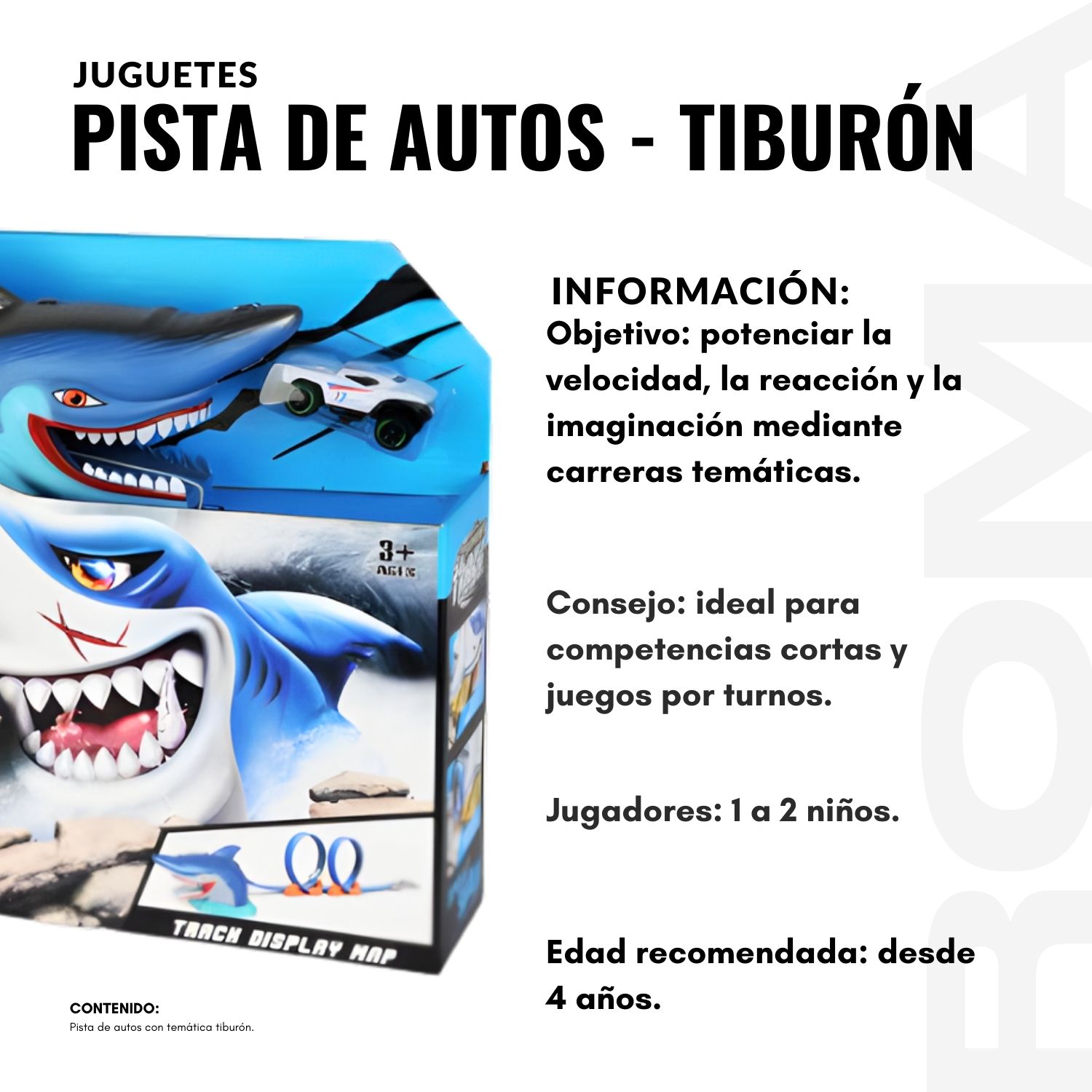 JUGUETE PISTA DE AUTOS TIBURÓN - 2