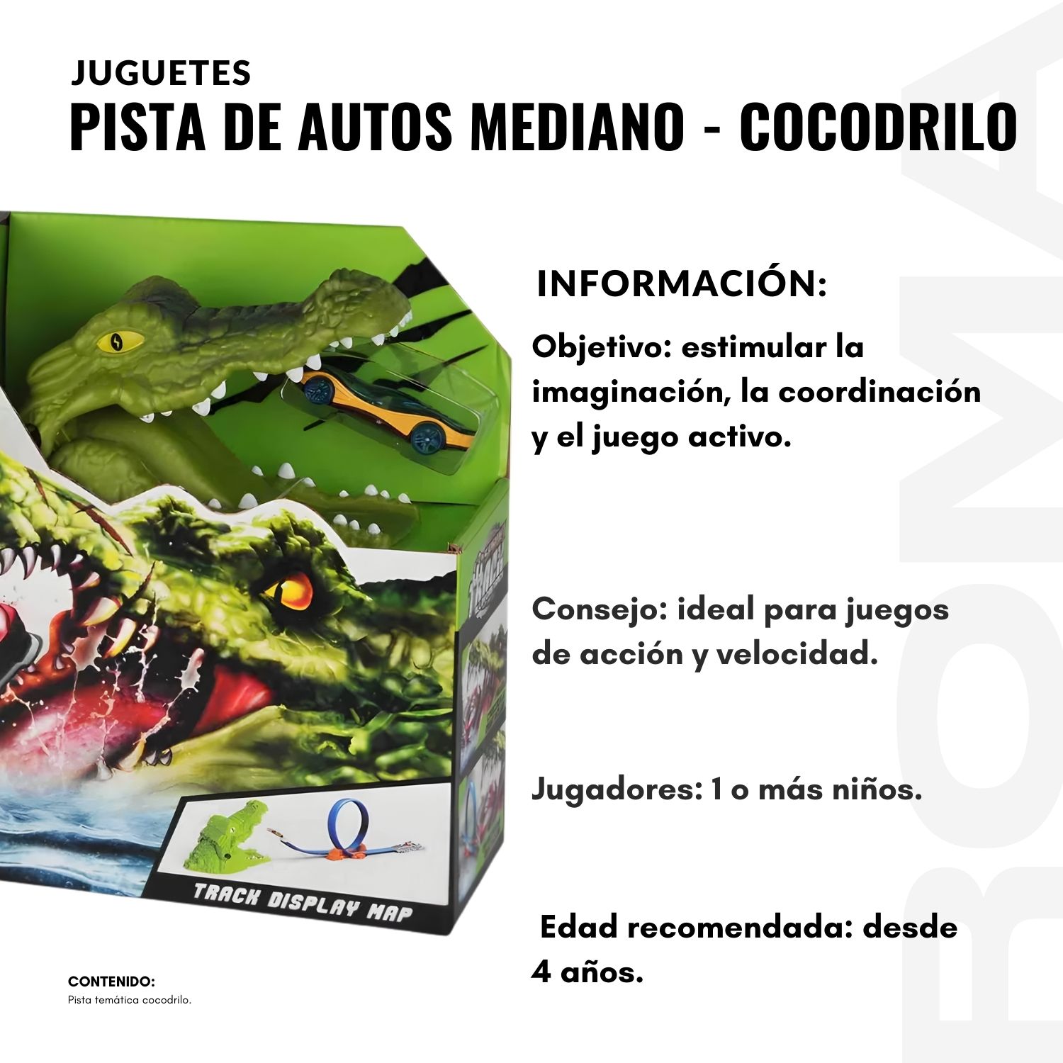 JUGUETE PISTA DE AUTOS MEDIANO COCODRILO - 2
