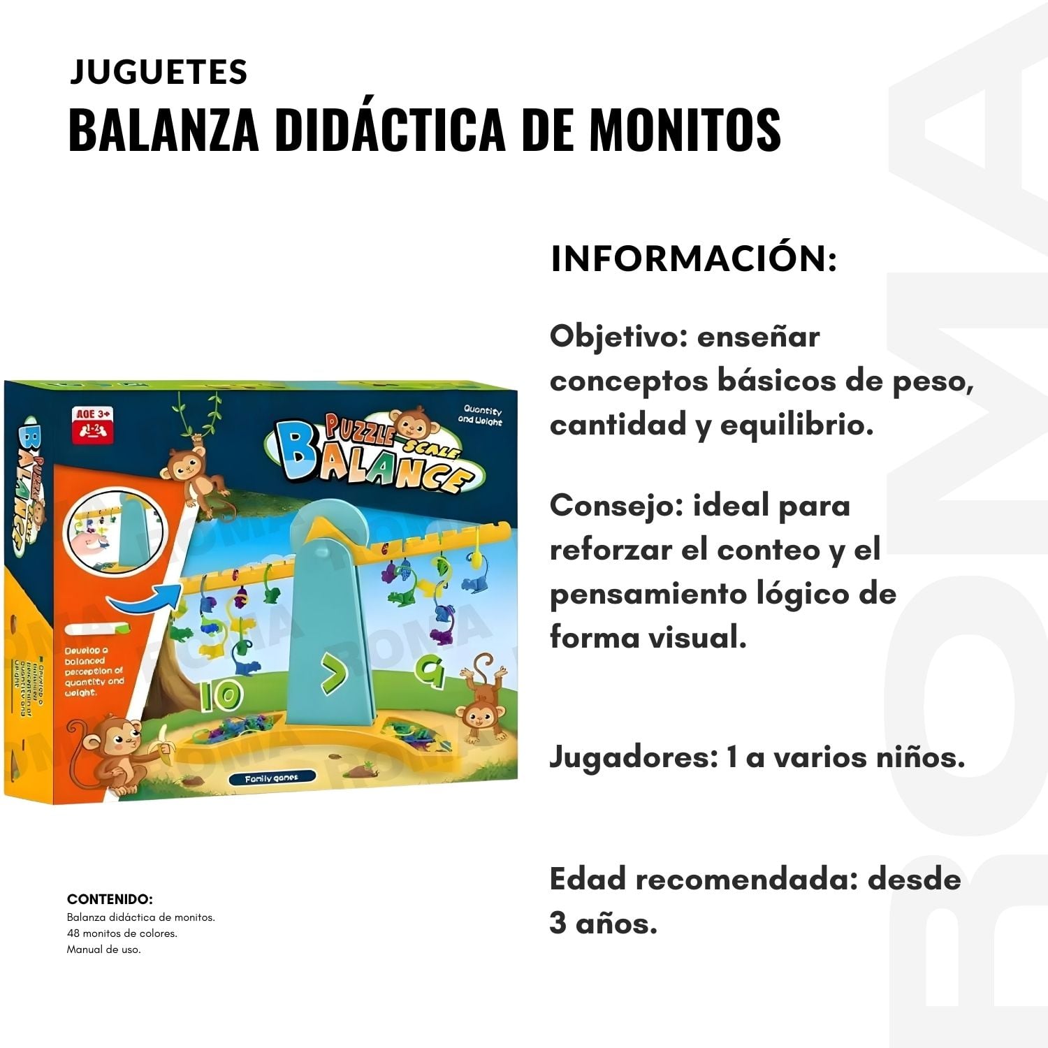 BALANZA DIDÁCTICA DE MONITOS - JUEGO DIDÁCTICO - 2