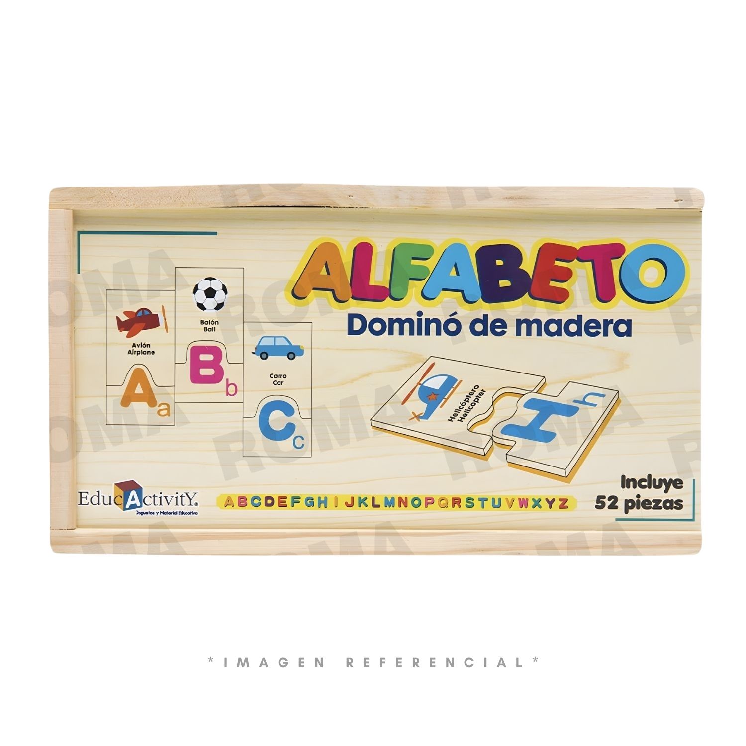 DOMINÓ DE MADERA ALFABETO PARA NIÑOS - 1