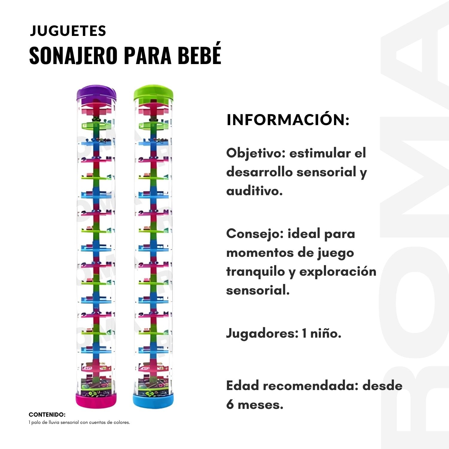 SONAJERO GRANDE PALO DE LLUVIA PARA BEBÉ - 2