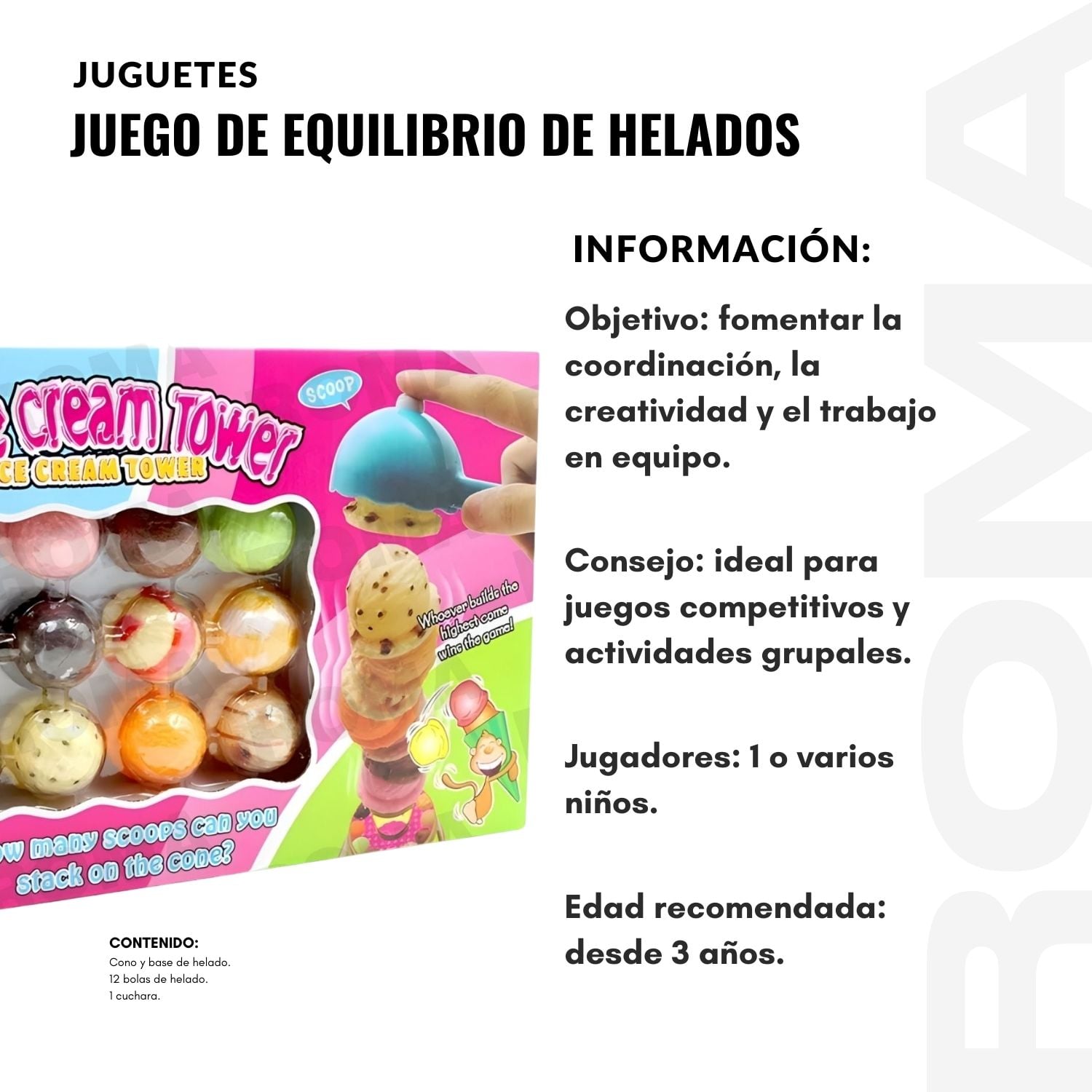 JUEGO TORRE DE EQUILIBRIO DE HELADOS - - 2