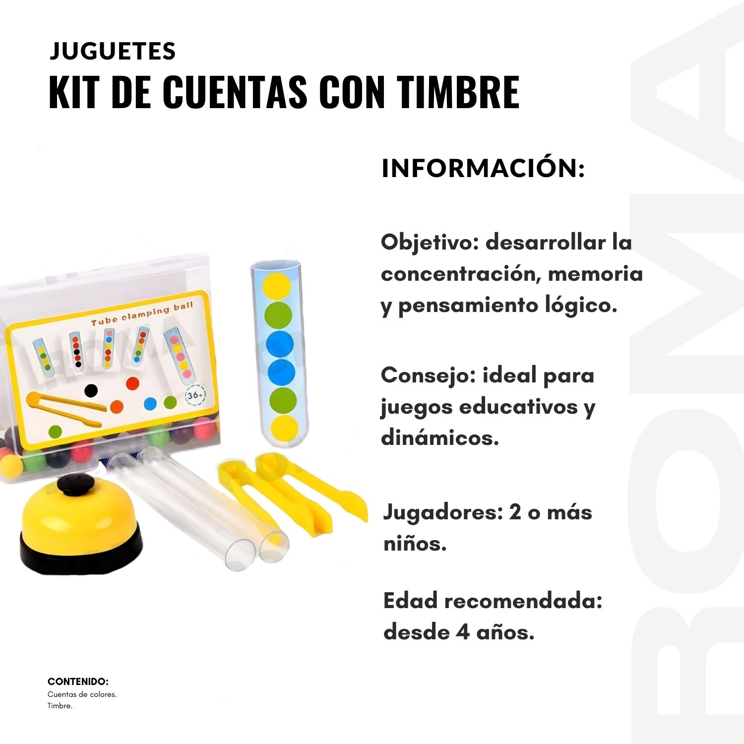 KIT DE CUENTAS CON TIMBRE - JUEGO DIDÁCTICO - 2