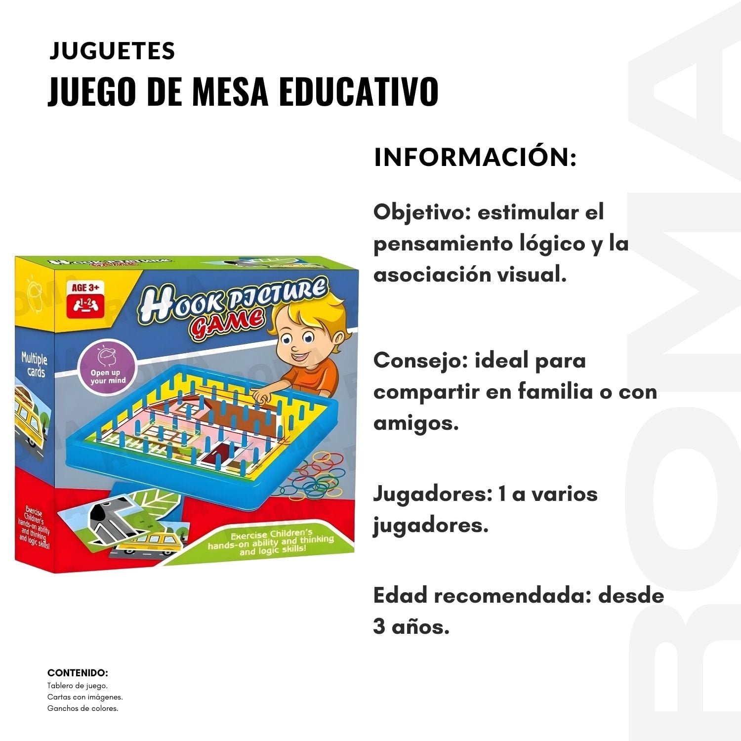 JUEGO DE MESA EDUCATIVO DE LOGICA CON LIGAS - 2