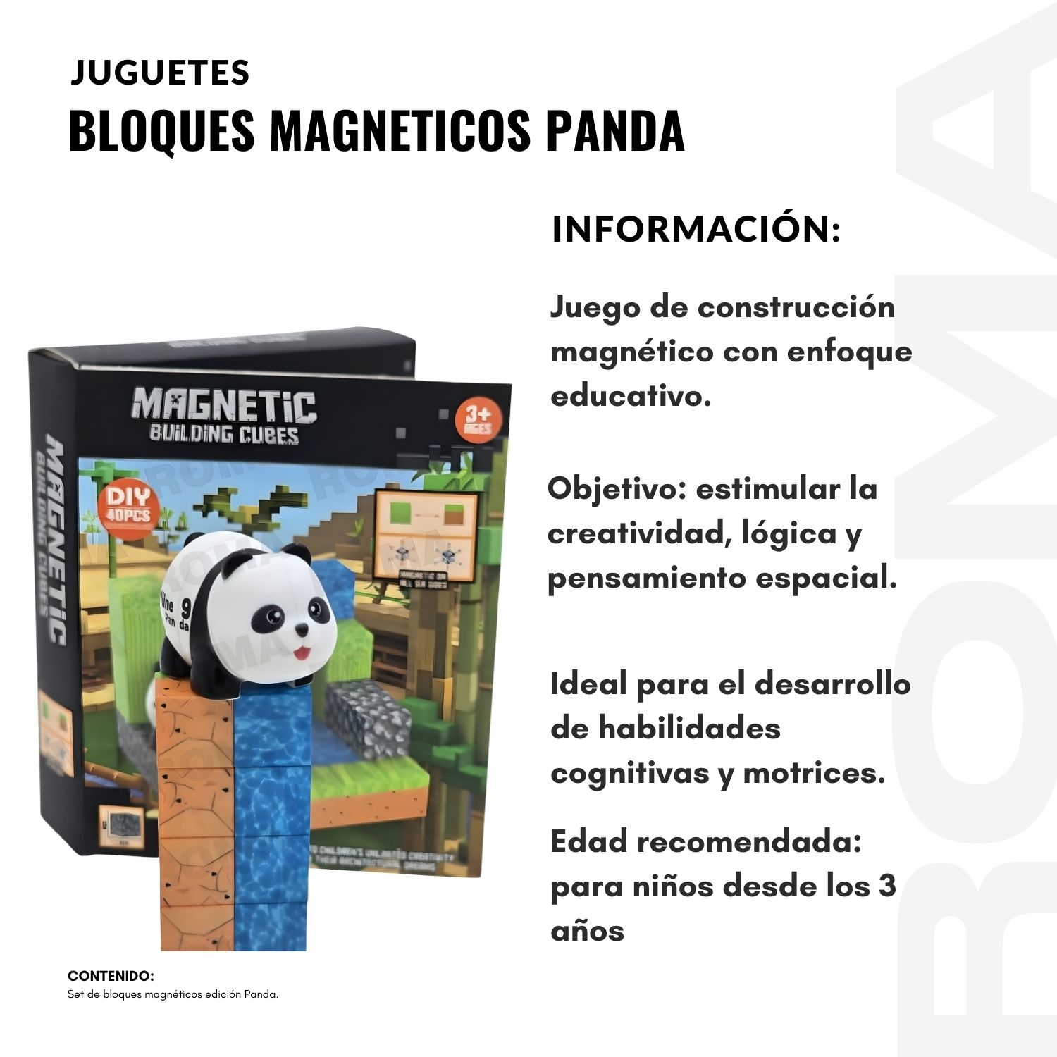 BLOQUES MAGNETICOS PANDA - JUEGO DIDÁCTICO - 2