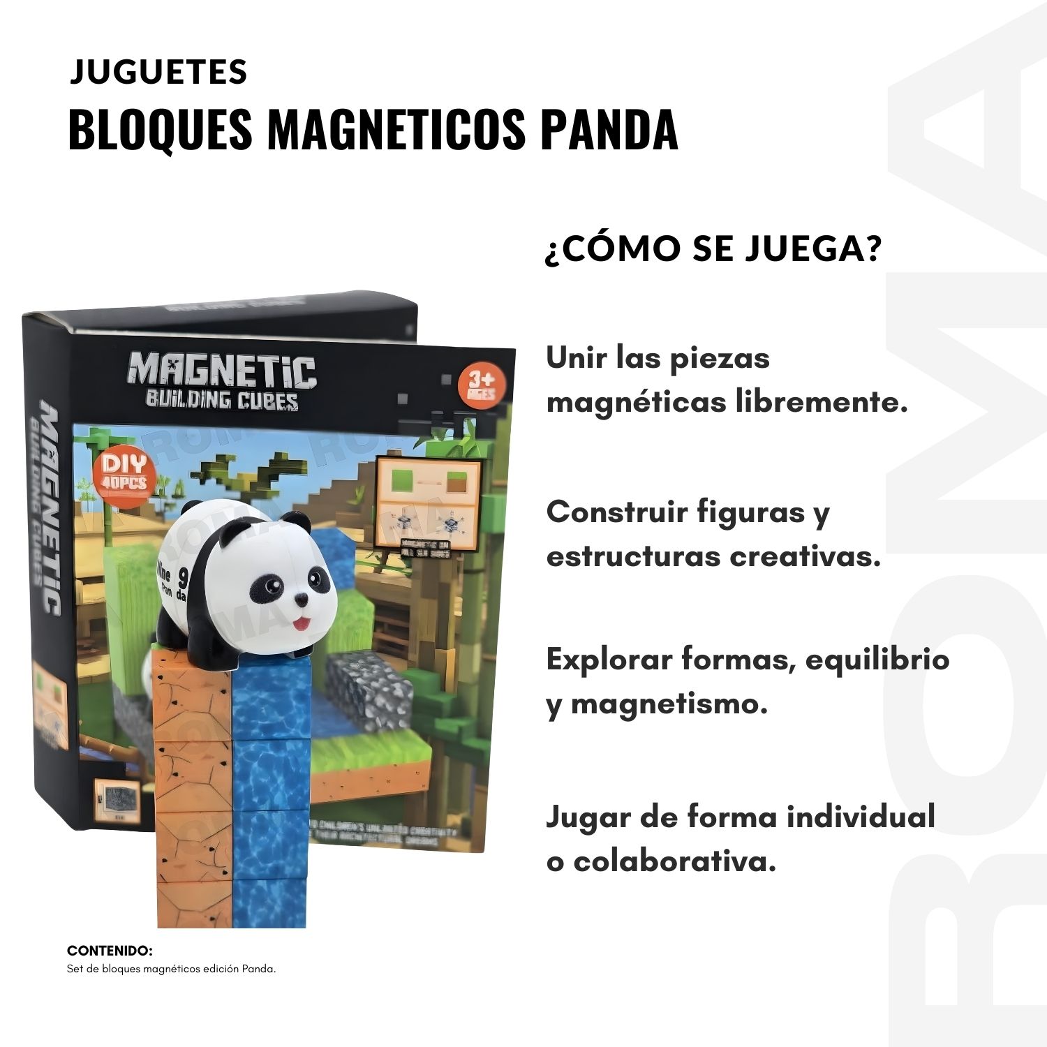 BLOQUES MAGNETICOS PANDA - JUEGO DIDÁCTICO - 3