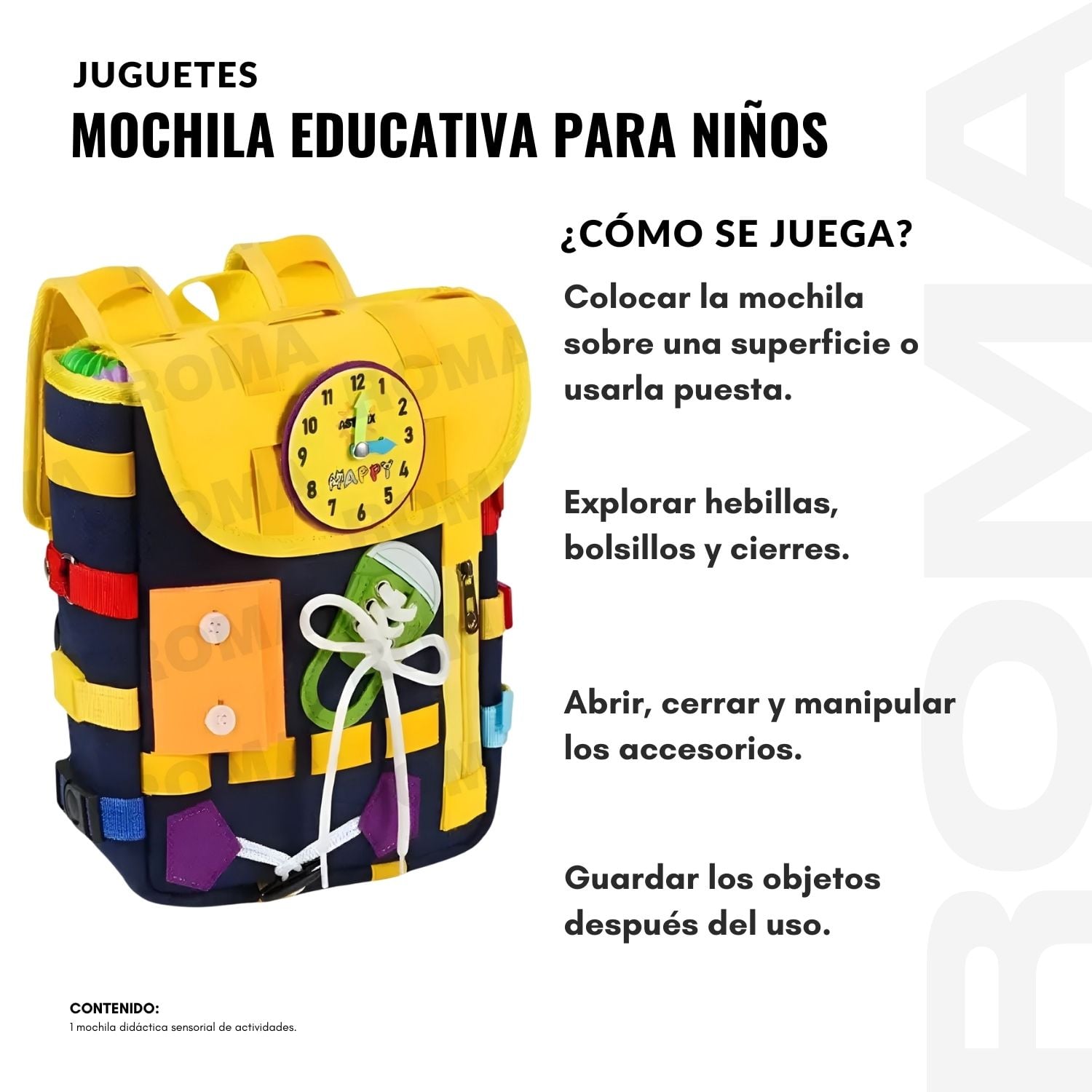 MOCHILA EDUCATIVA PARA NIÑOS - JUEGO DIDÁCTICO - 3