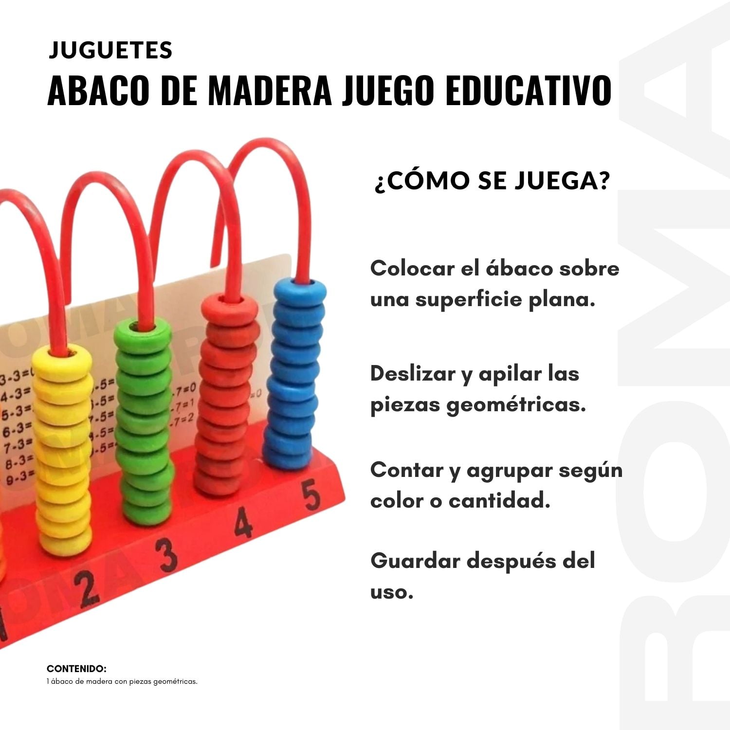 ABACO DE MADERA X5 - JUEGO DIDÁCTICO - 3