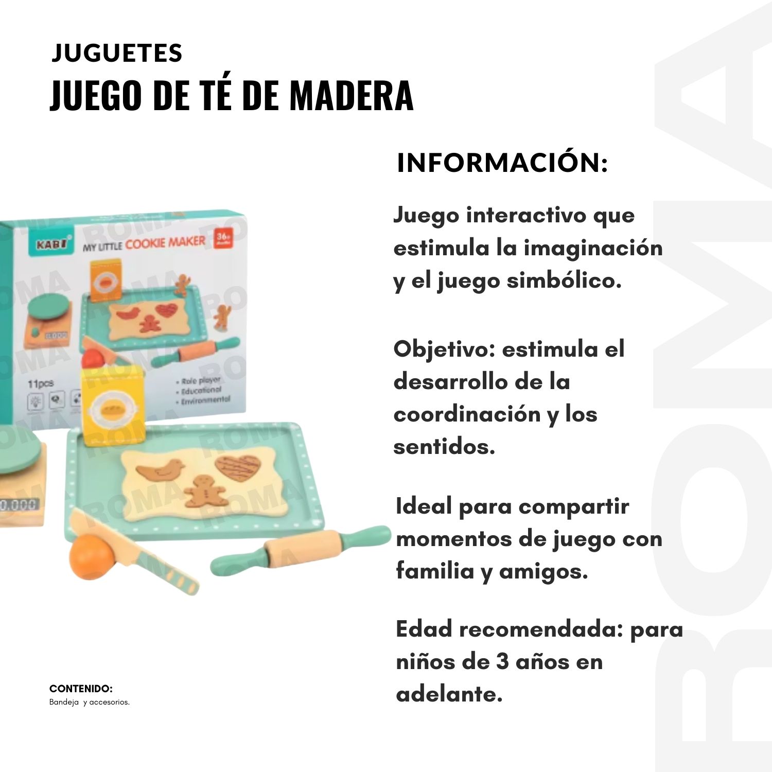 JUEGO GALLETERA DE MADERA - 2