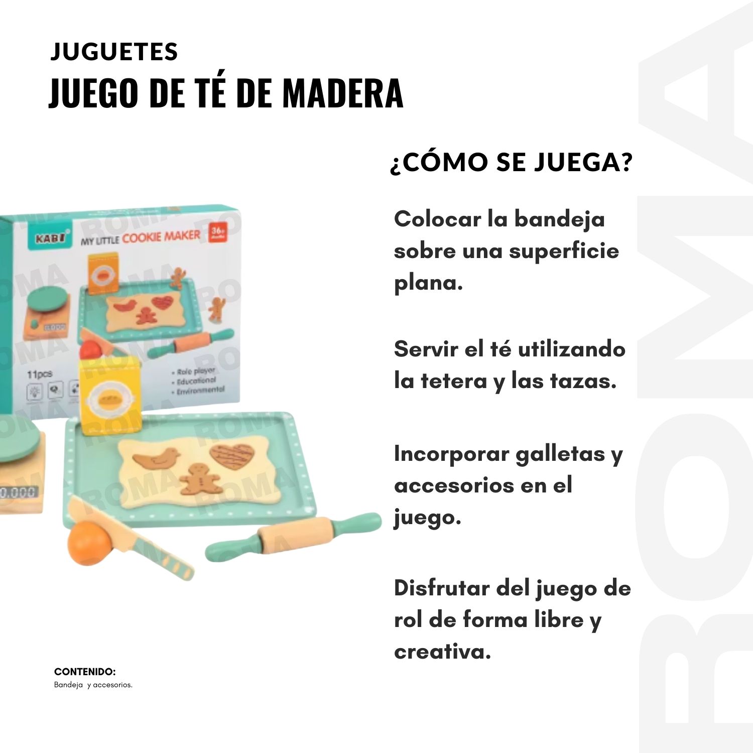 JUEGO GALLETERA DE MADERA - 3
