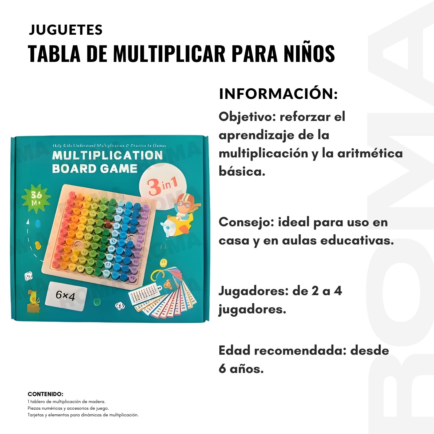 TABLA DE MULTIPLICAR PARA NIÑOS - 2