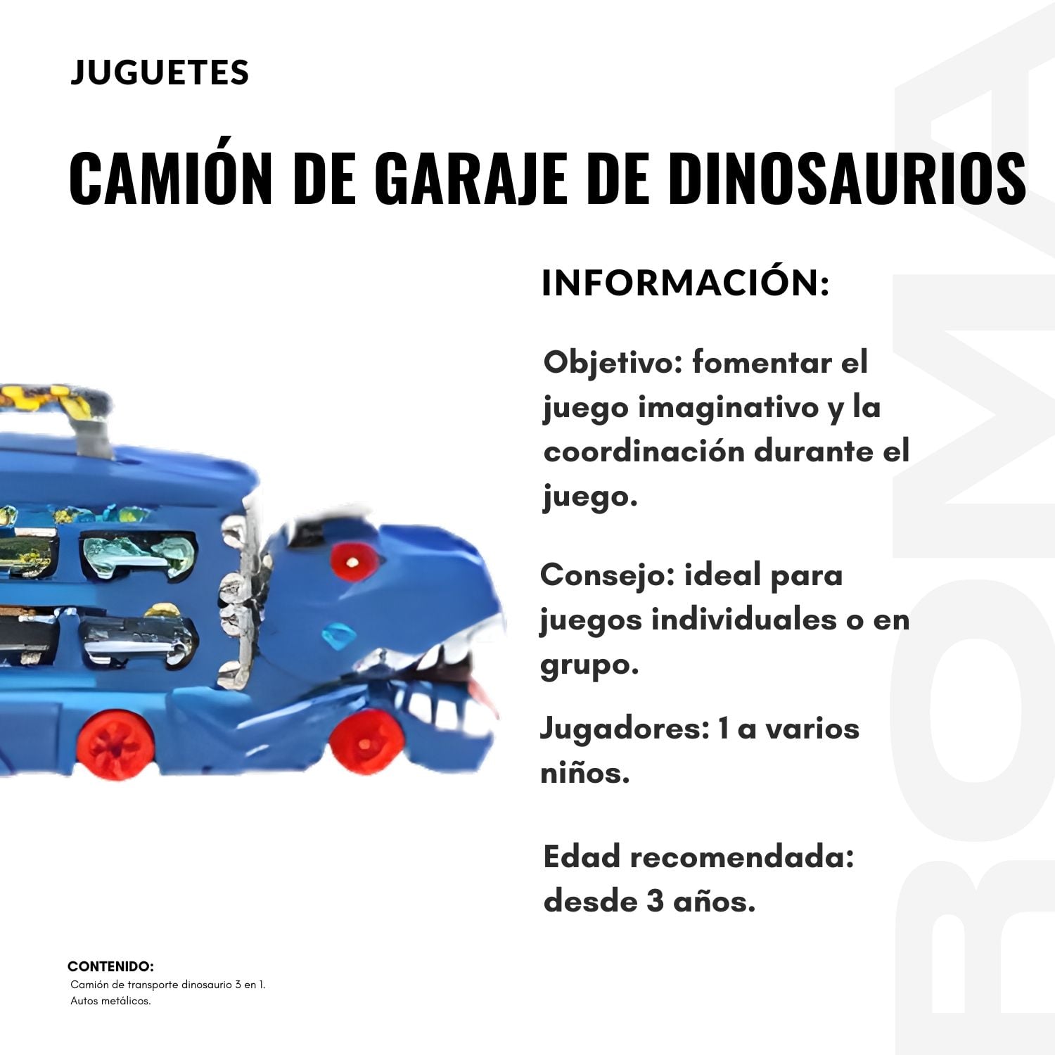CAMIÓN COME CARROS DE DINOSAURIOS - 2