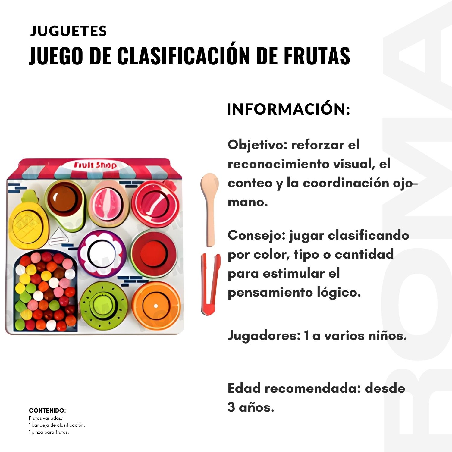 JUEGO DE CLASIFICACIÓN DE FRUTAS - 2