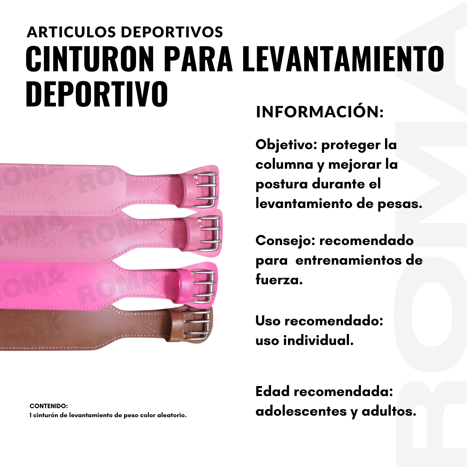 CINTURON PARA LEVANTAMIENTO DEPORTIVO PARA MUJER - 2