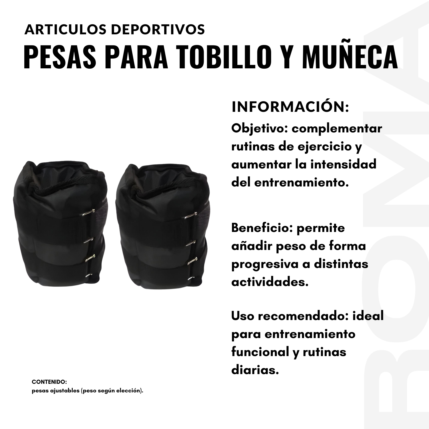 PESAS PARA TOBILLO Y MUÑECA 0.5KG - 2