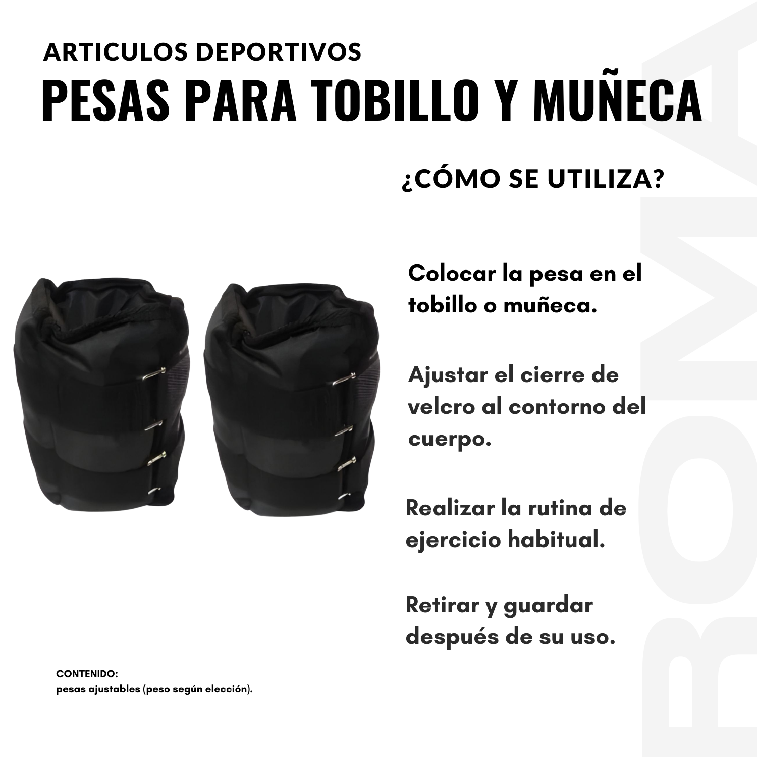 PESAS PARA TOBILLO Y MUÑECA 0.5KG - 3