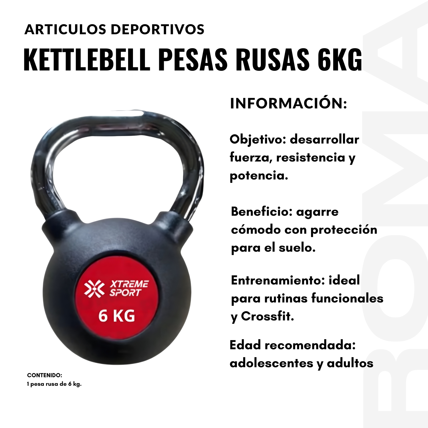 KETTLEBELL PESAS RUSAS 6 KG - 2