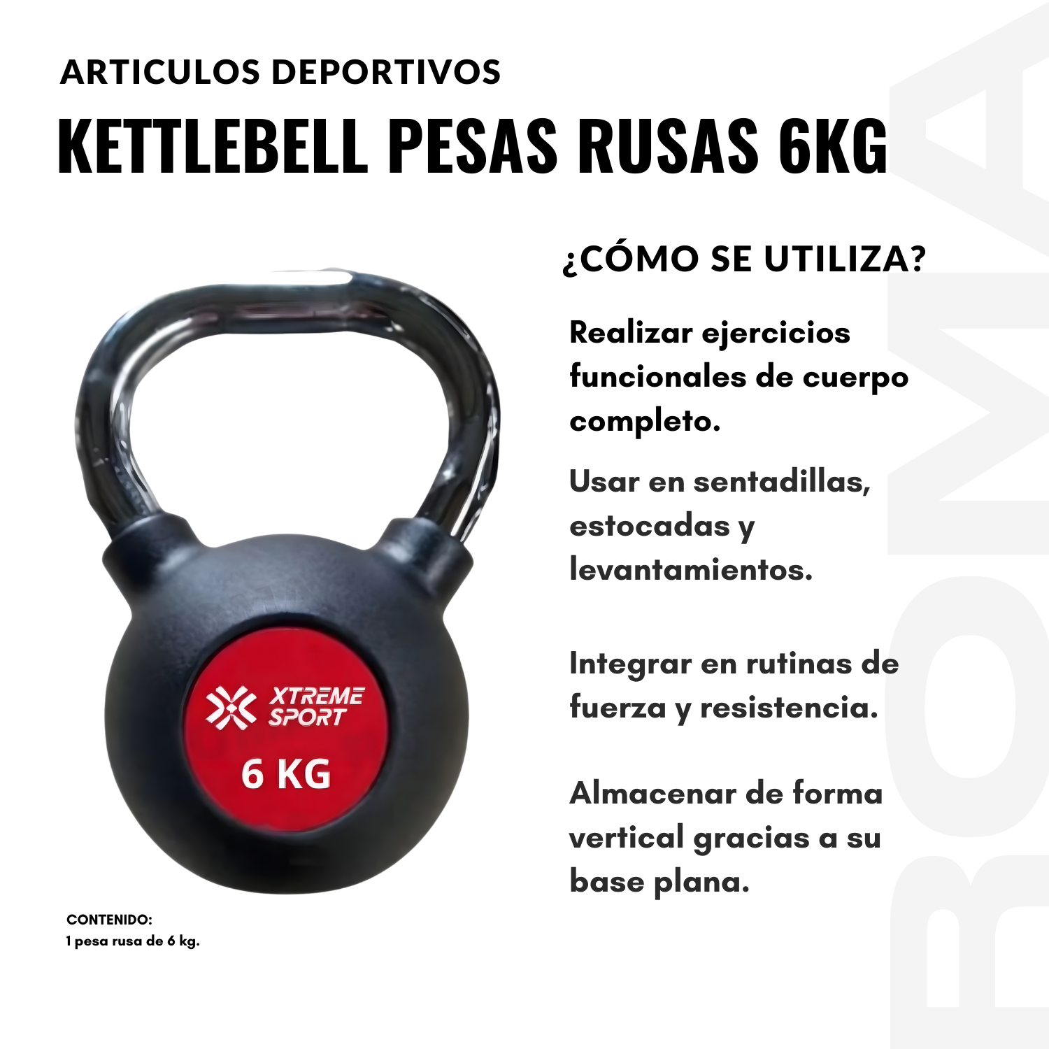 KETTLEBELL PESAS RUSAS 6 KG - 3