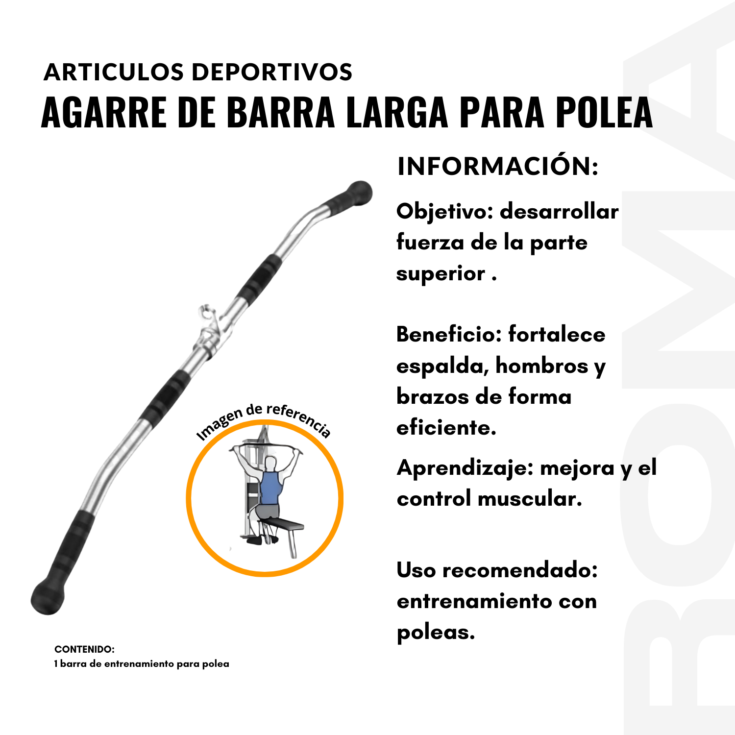 BARRA DE ENTRENAMIENTO PARA POLEA TIPO V - 2