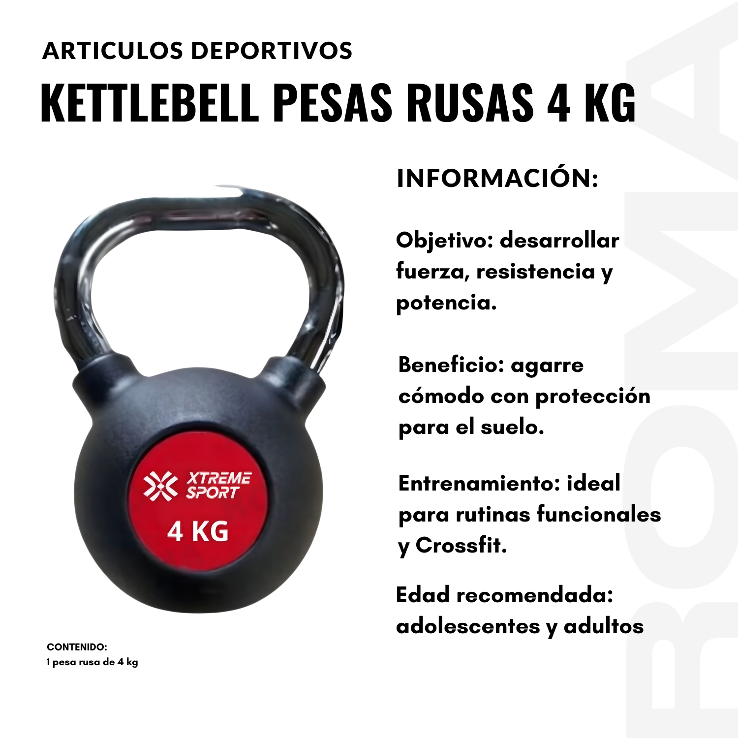 KETTLEBELL PESAS RUSAS 4 KG - 2