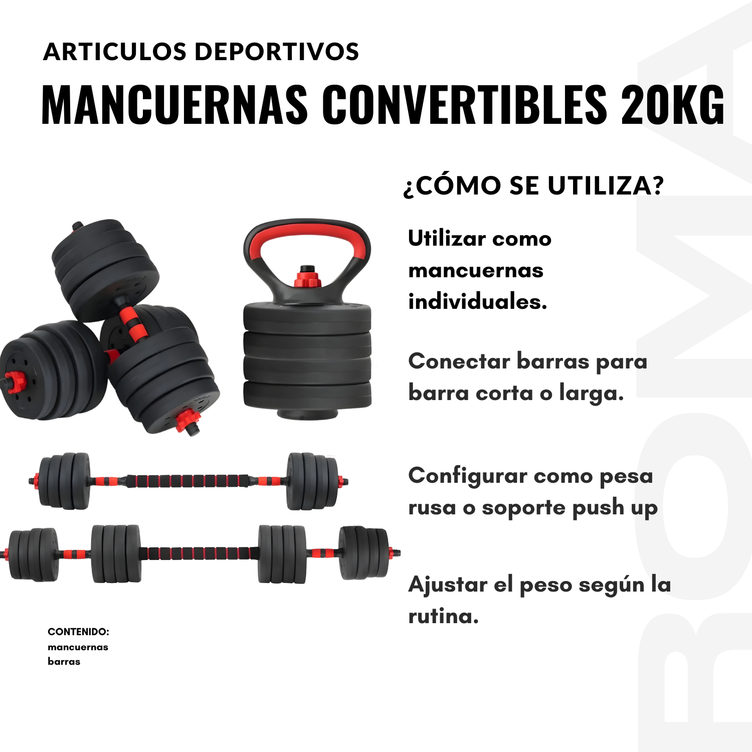 MANCUERNAS CONVERTIBLES 20KG - 3