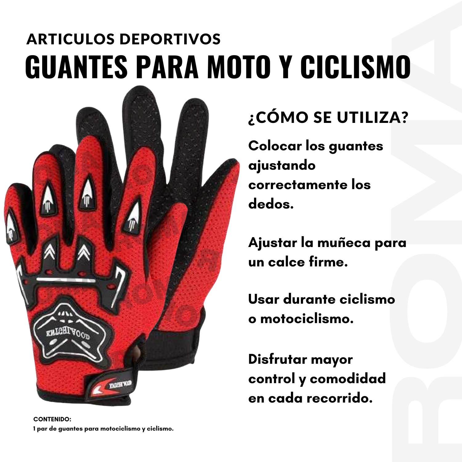 GUANTES PARA MOTO Y CICLISMO - 3