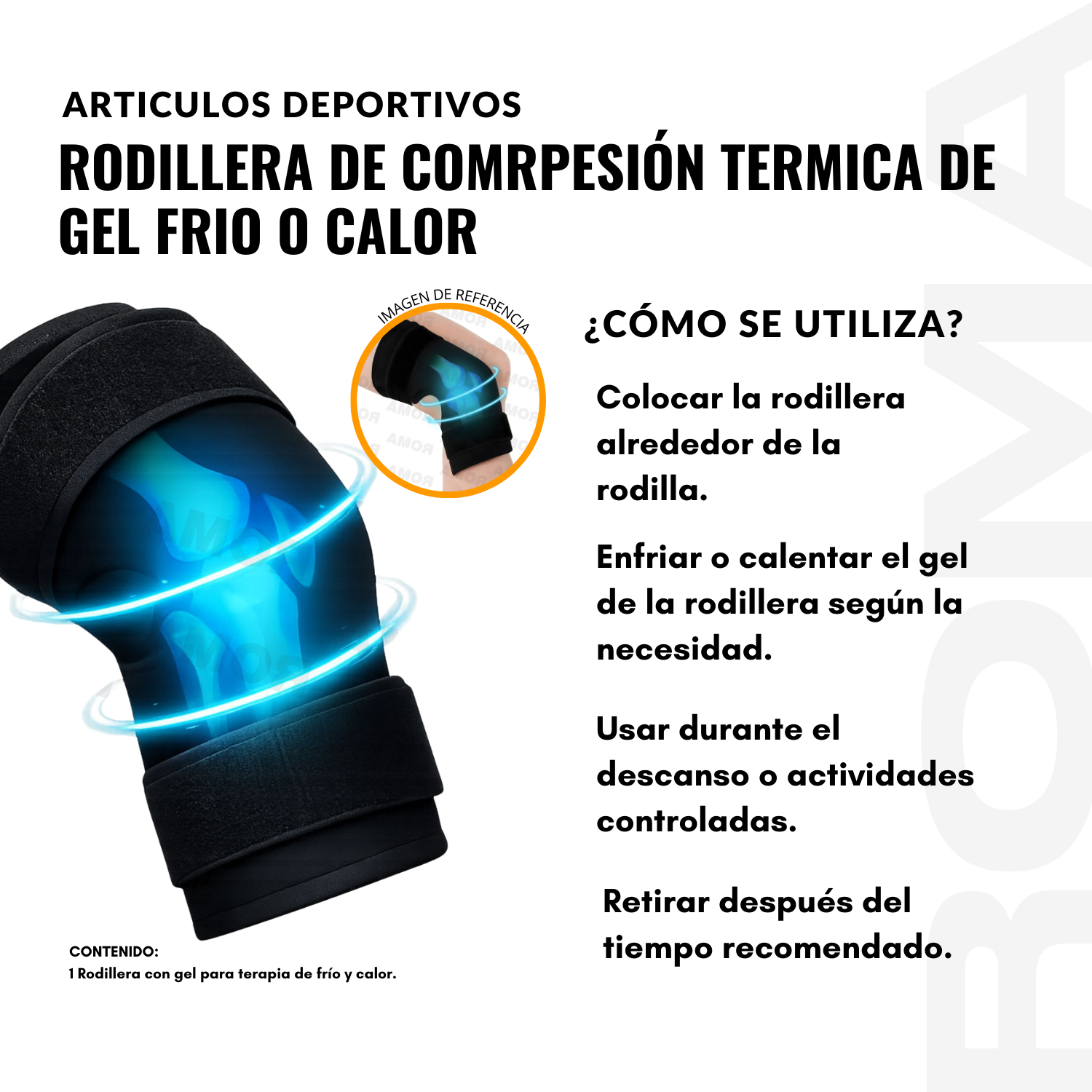 RODILLERA DE COMPRESIÓN TERMICA DE GEL FRIO CALOR - 3