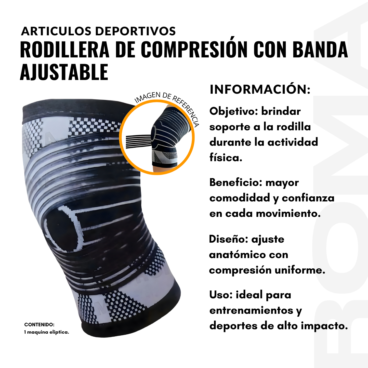RODILLERA DE COMPRESIÓN CON BANDA AJUSTABLE - 2