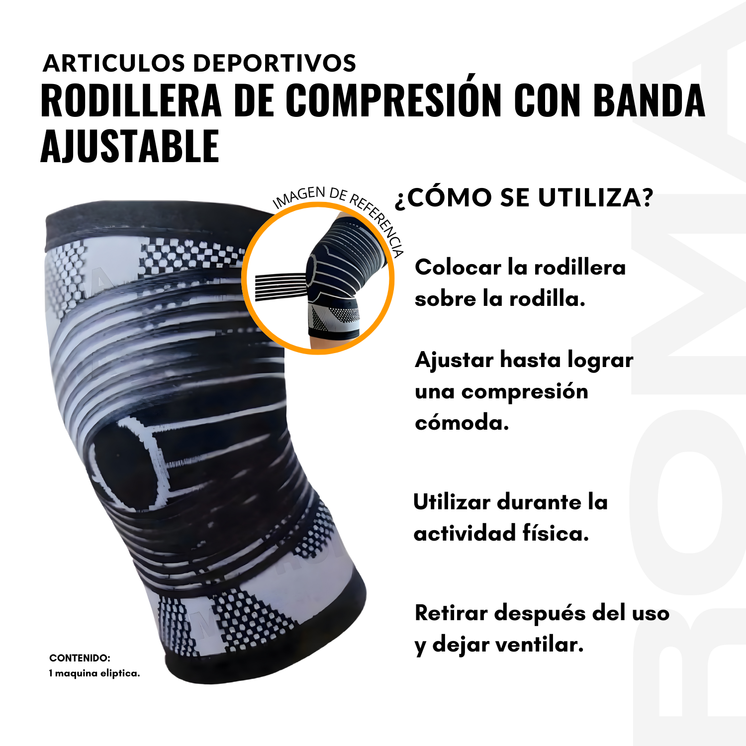 RODILLERA DE COMPRESIÓN CON BANDA AJUSTABLE - 3