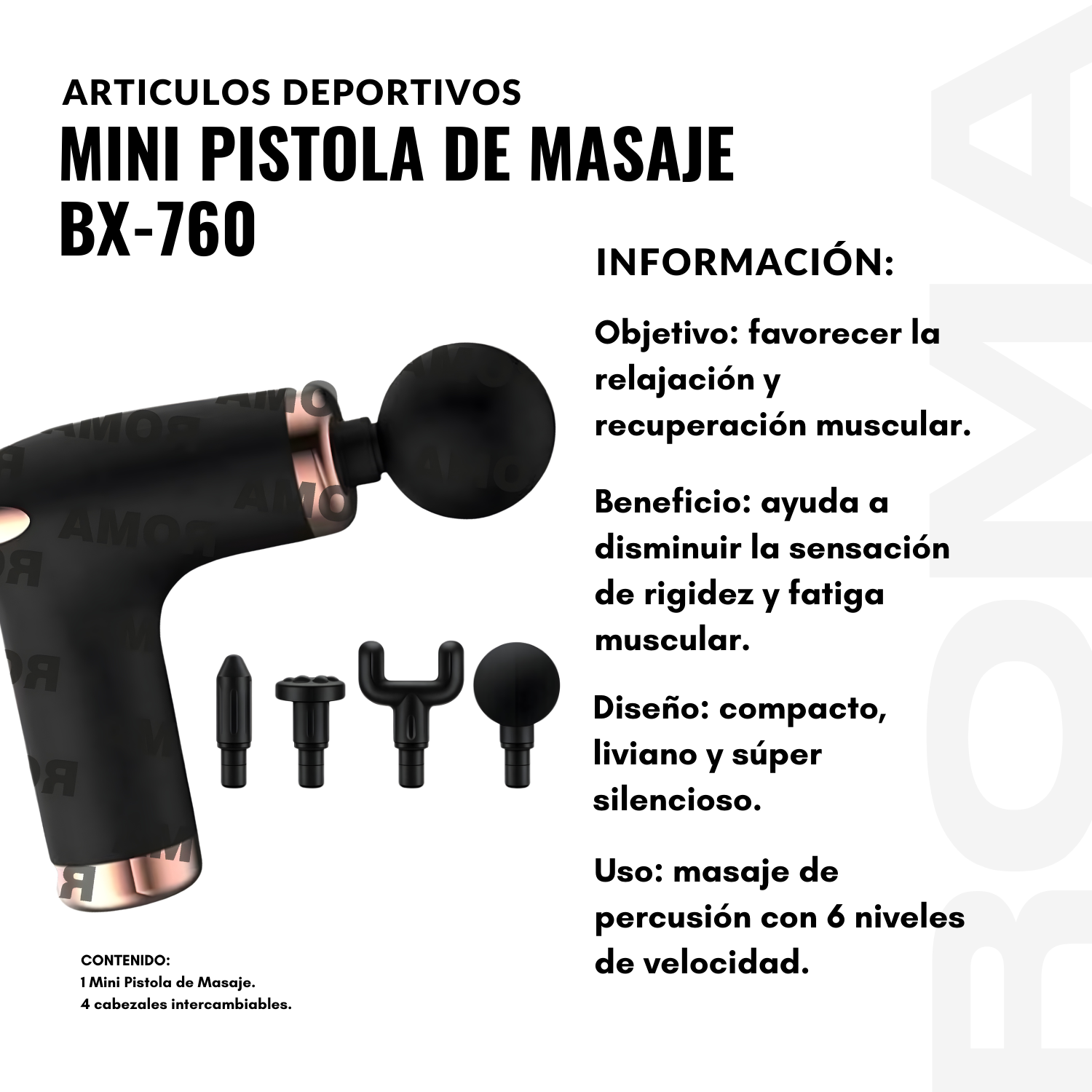 MINI PISTOLA DE MASAJE BX-760 - 2