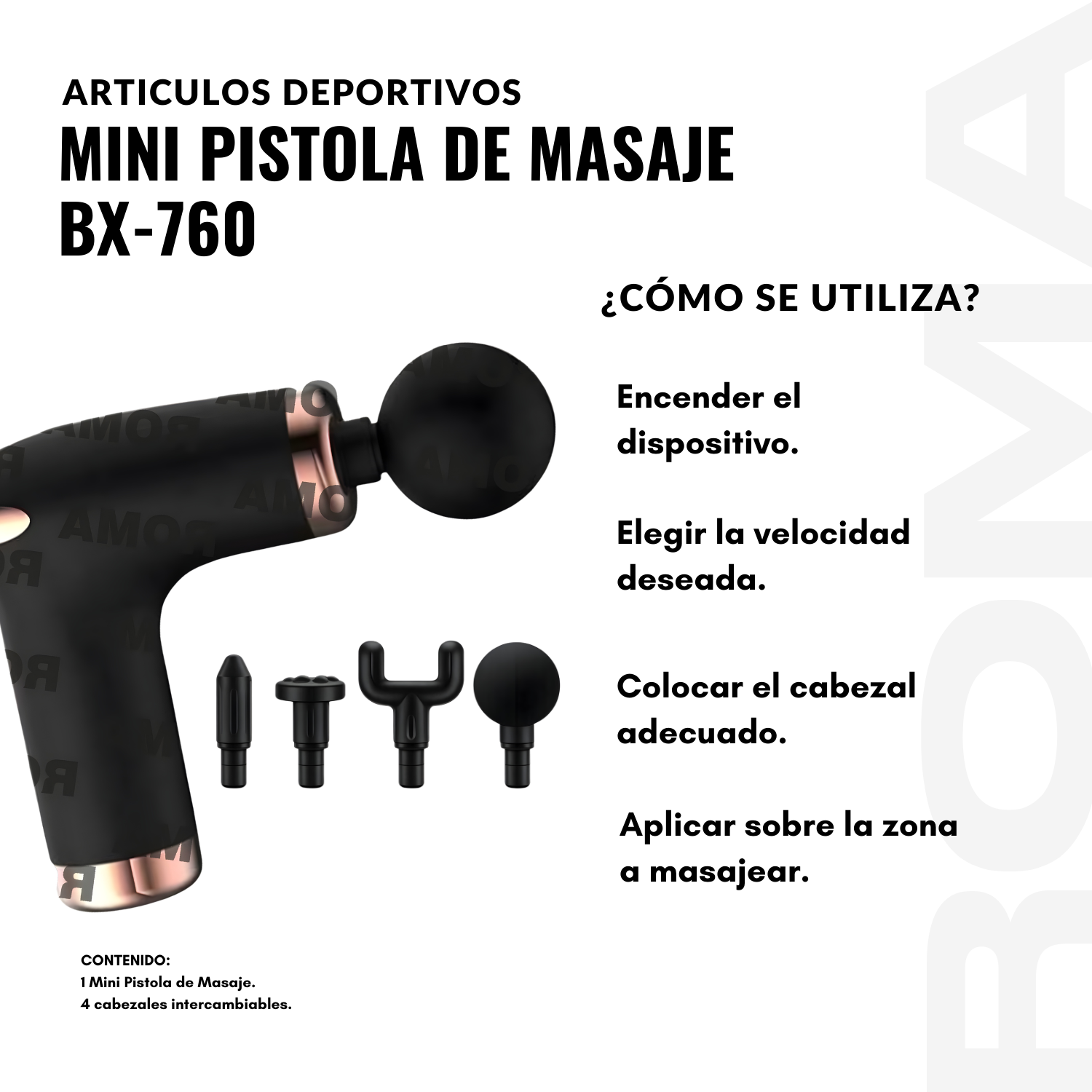 MINI PISTOLA DE MASAJE BX-760 - 3