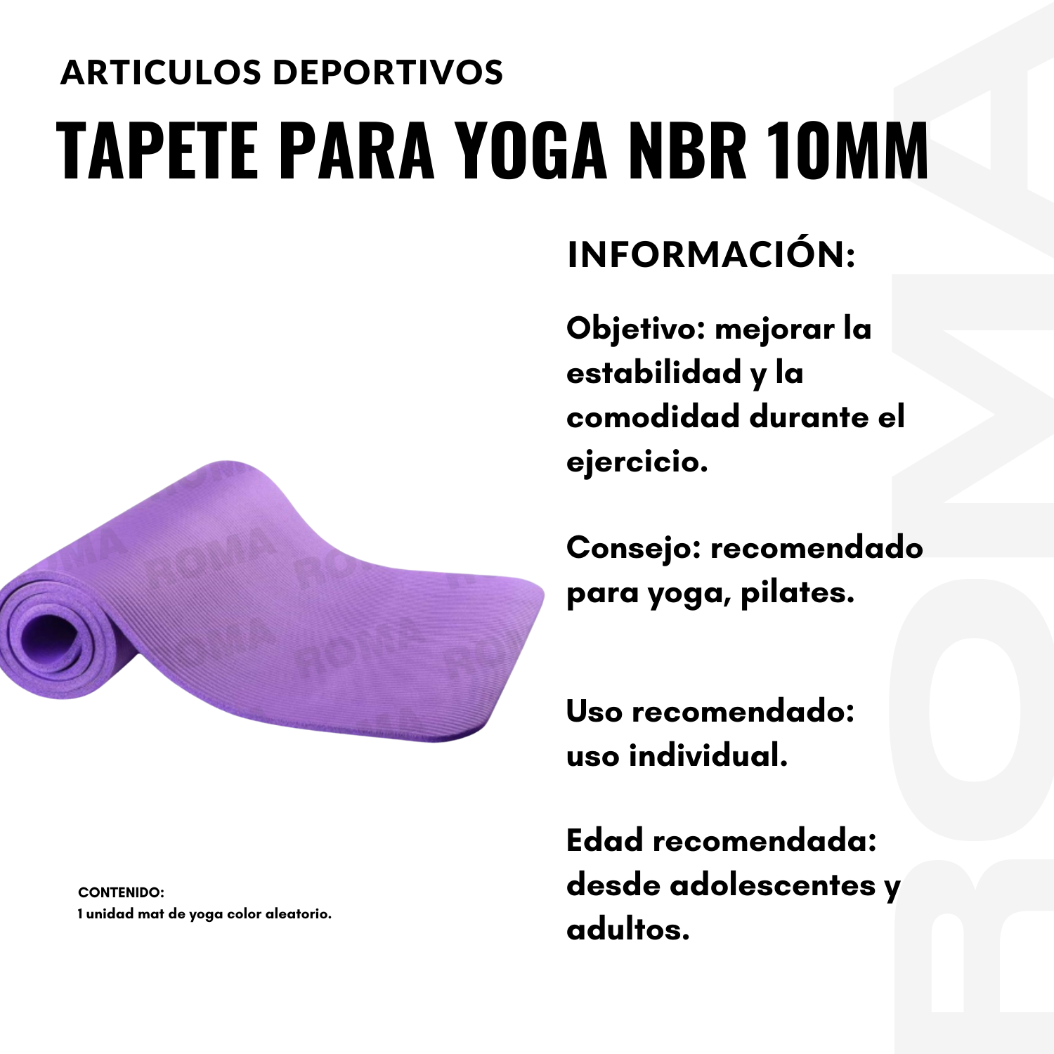 TAPETE PARA YOGA NBR 10 MM - 2