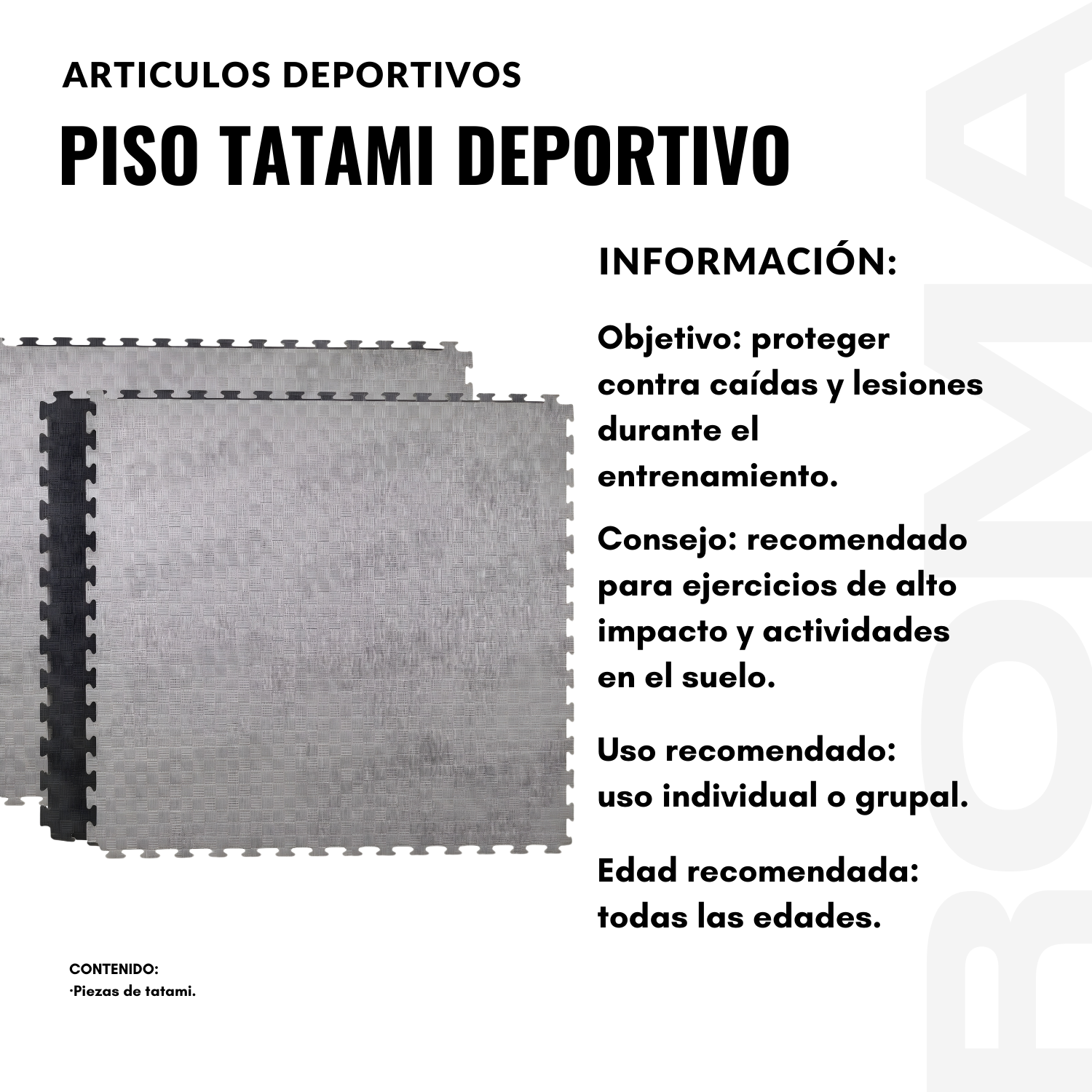 PISO TATAMI DEPORTIVO 2 UND 100X100CM - 2